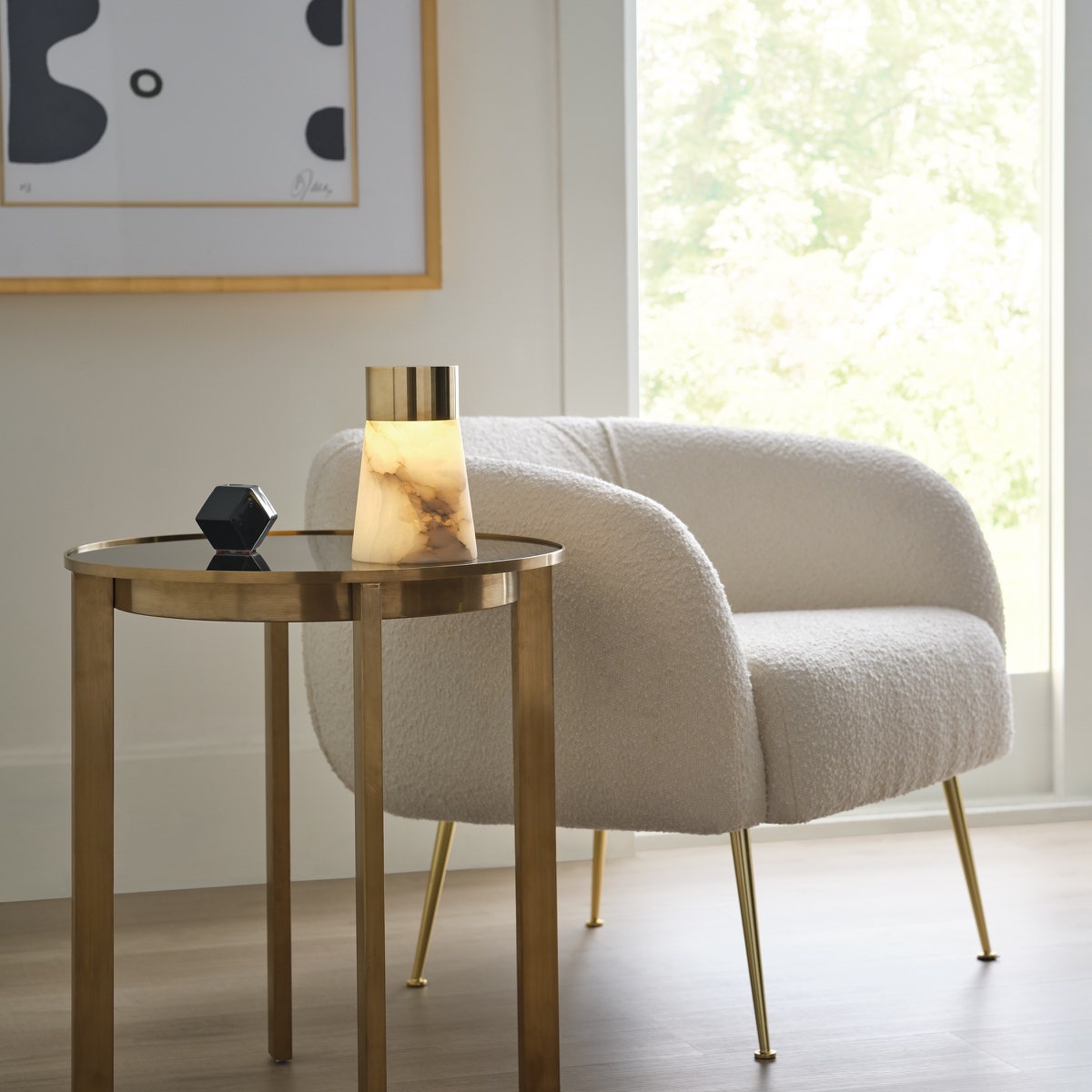 Caspe Alabaster 8 Rechargeable Table Lamp