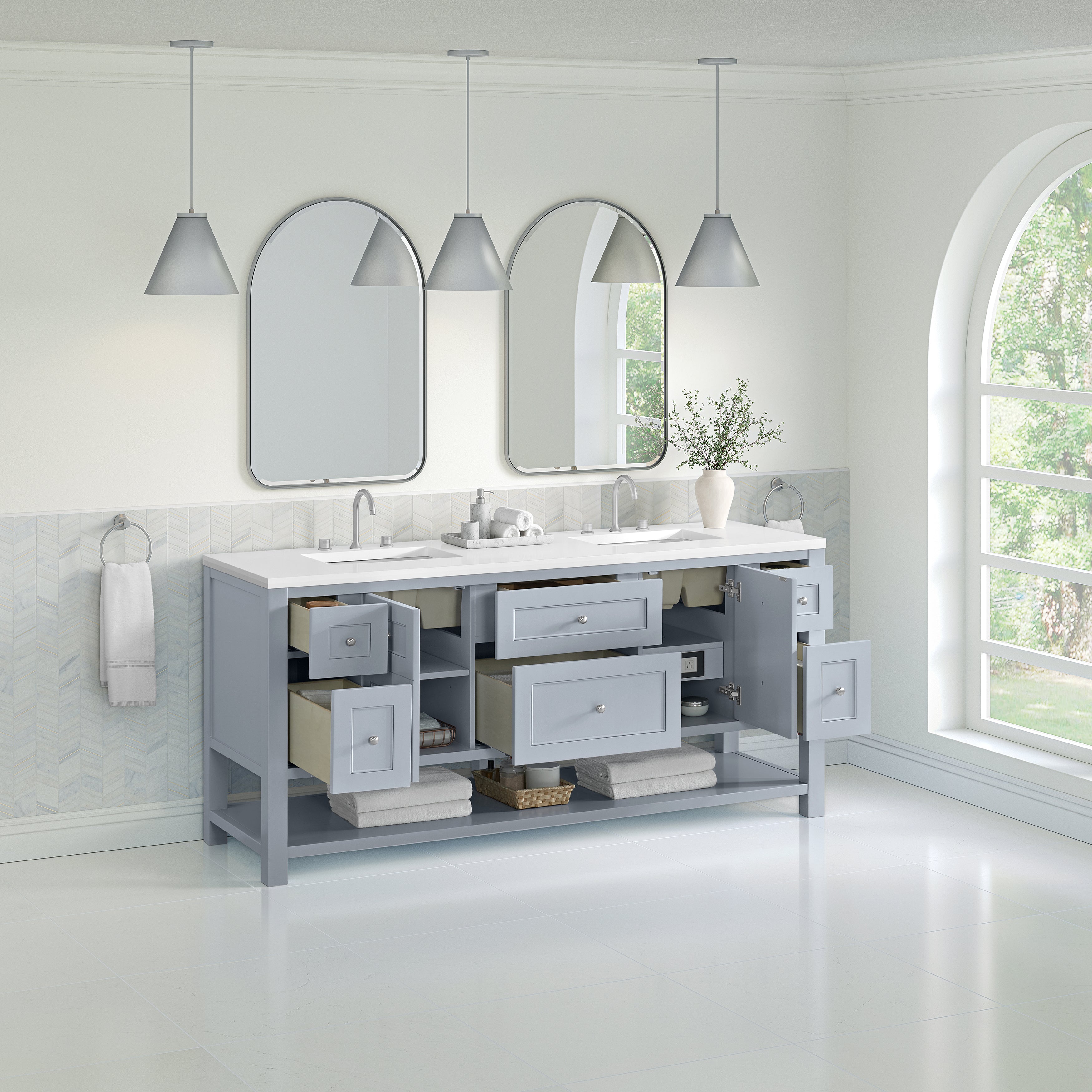 James Martin Breckenridge 72" Double Vanity in Serenity Blue with 3cm Countertop