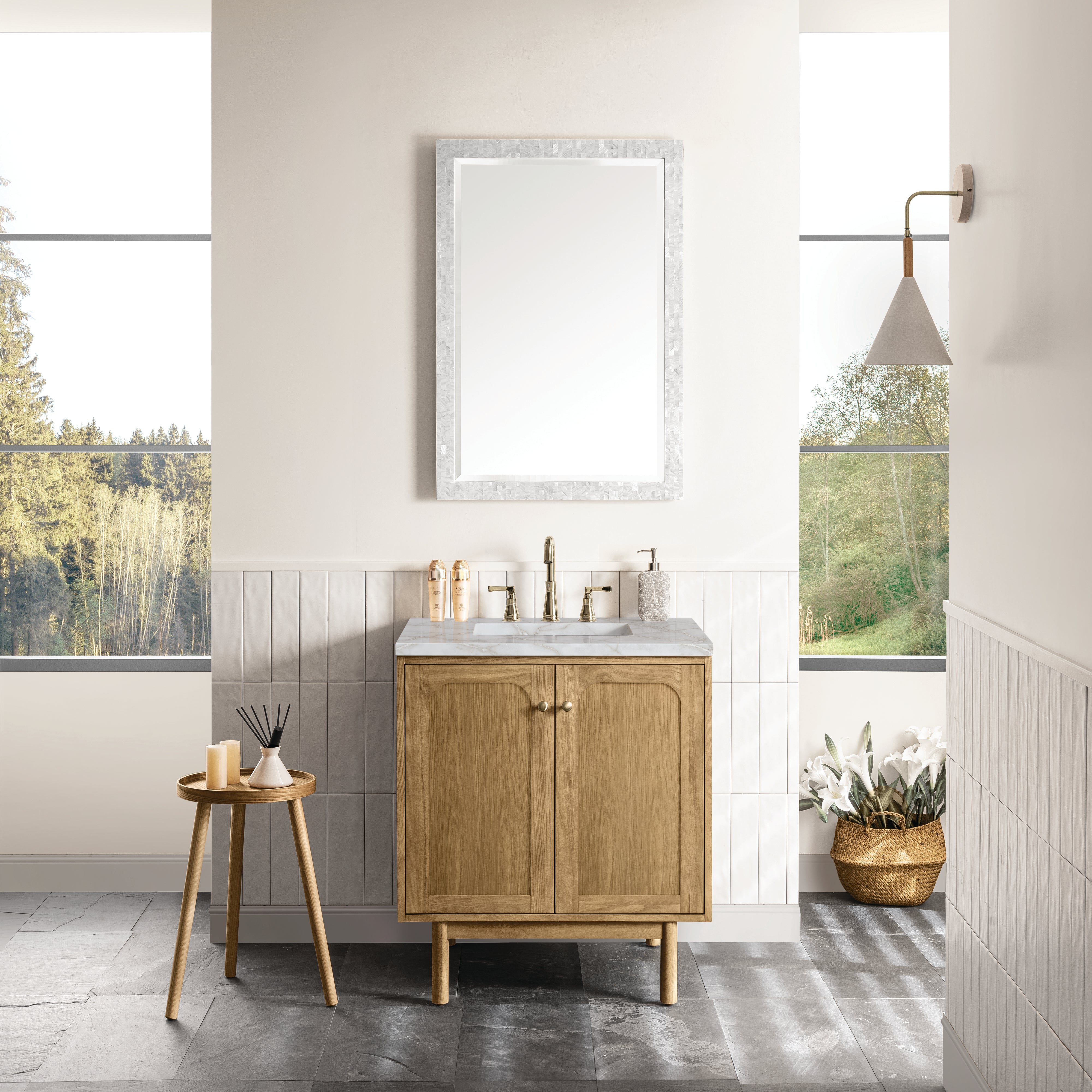 James Martin Laurent 30" Single Vanity in Light Natural Oak with 3cm Countertop