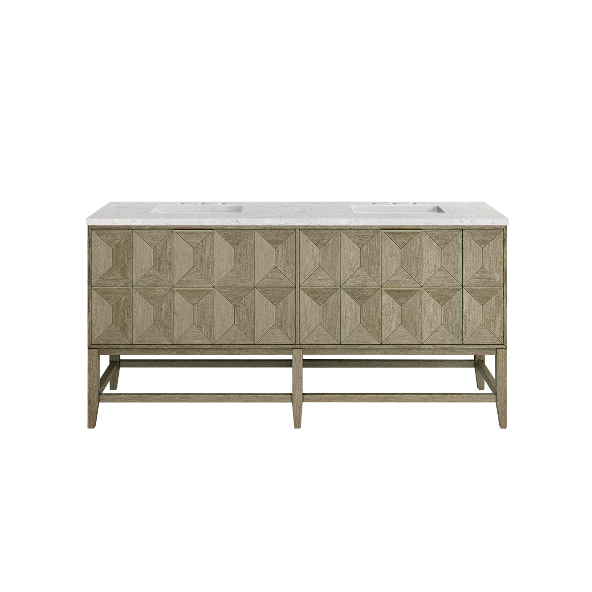 Emmeline 72" Double Vanity Cabinet, Pebble Oak