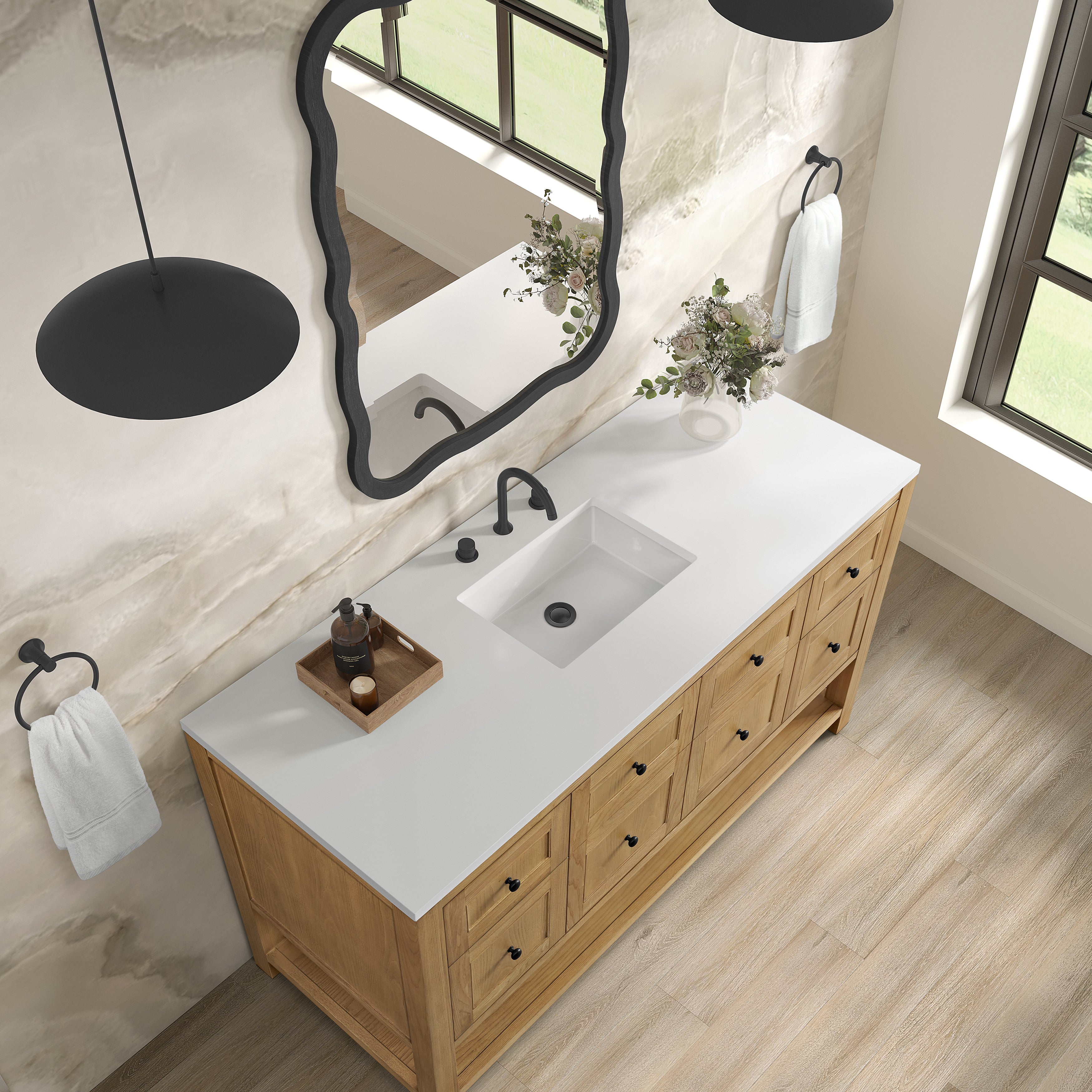 James Martin Breckenridge 60" Single Vanity in Light Natural Oak with 3cm Countertop