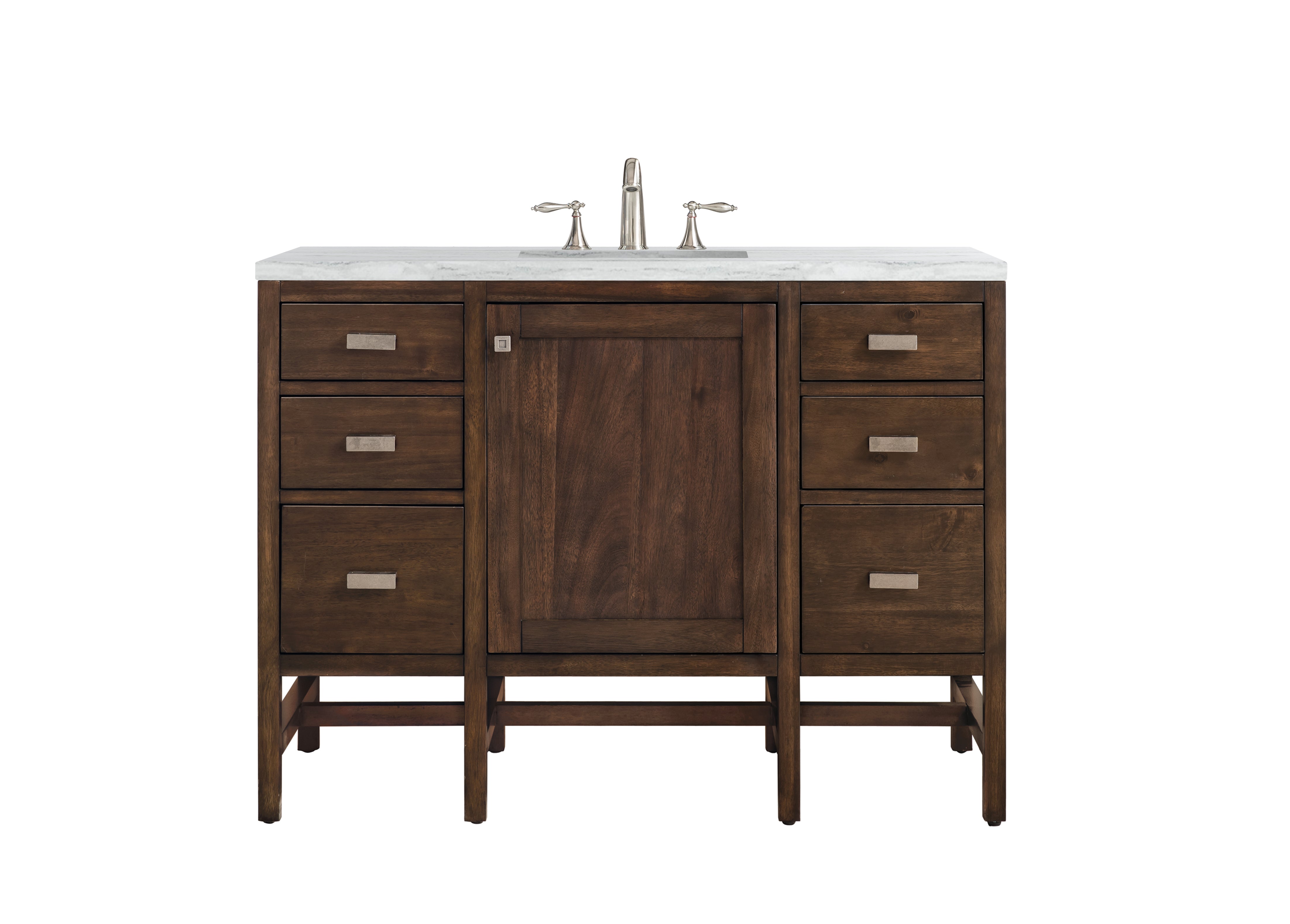 James Martin Addison 48" Single Vanity in Mid-Century Acacia with 3cm Countertop