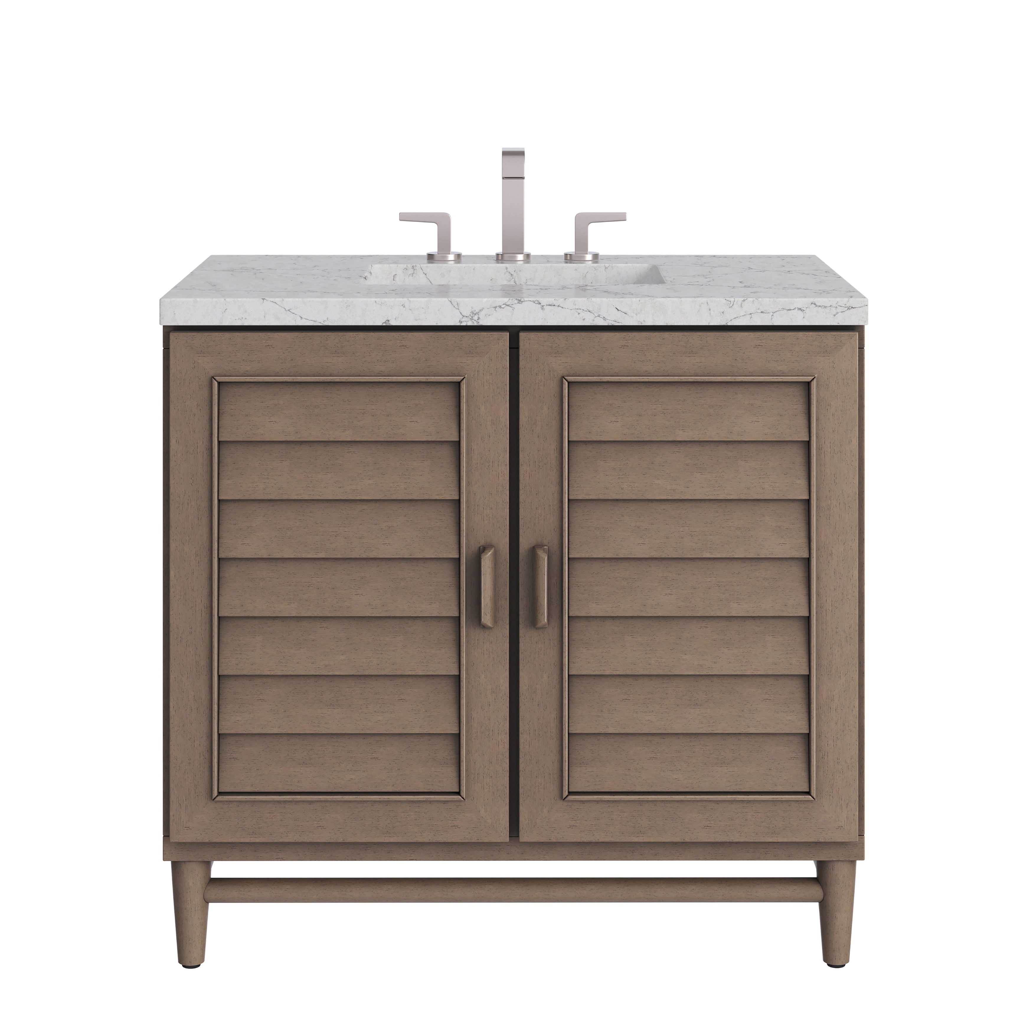 James Martin Portland 36" Single Vanity in Whitewashed Walnut with 3cm Countertop