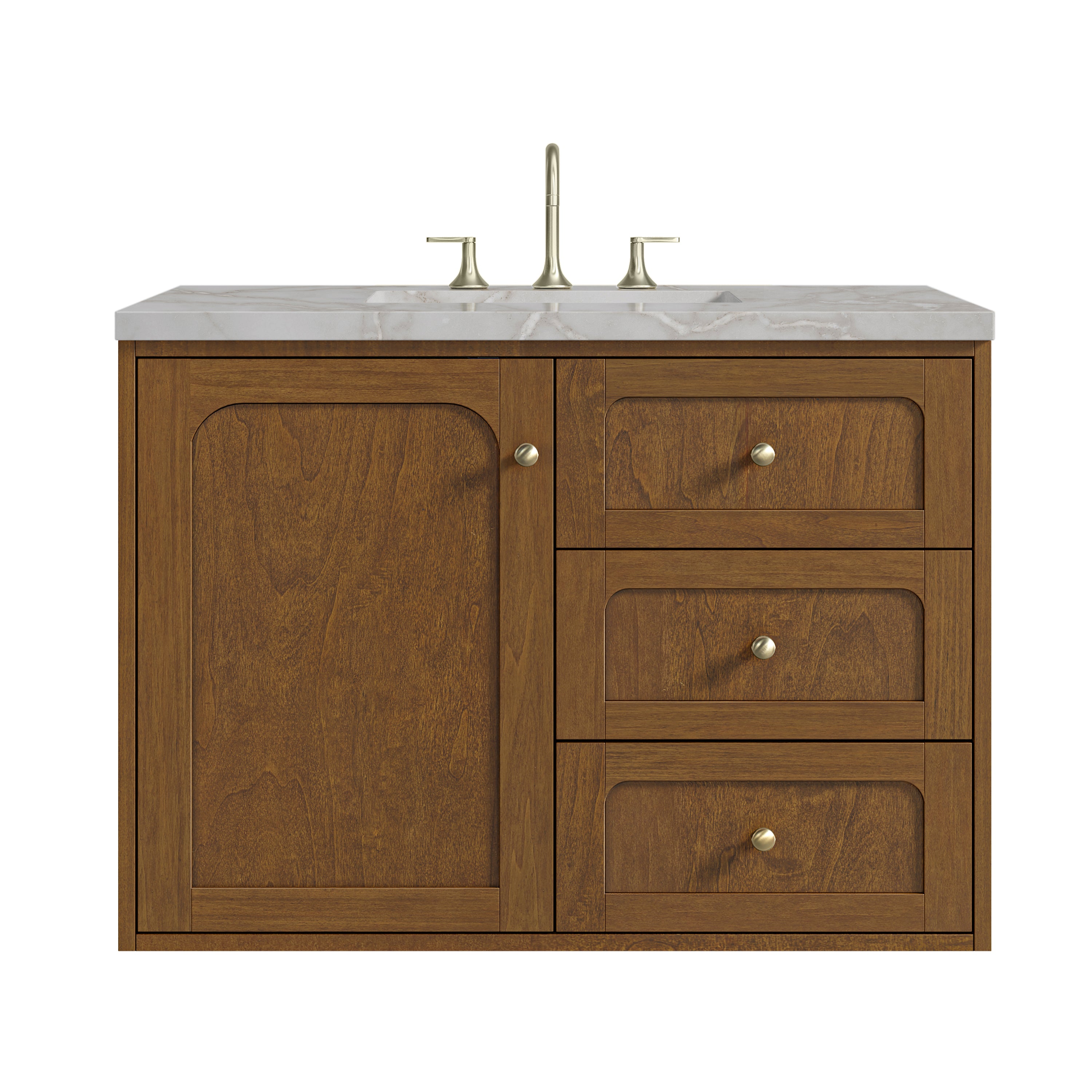 James Martin Laurent 36" Single Vanity in Honey Oak with 3cm Countertop