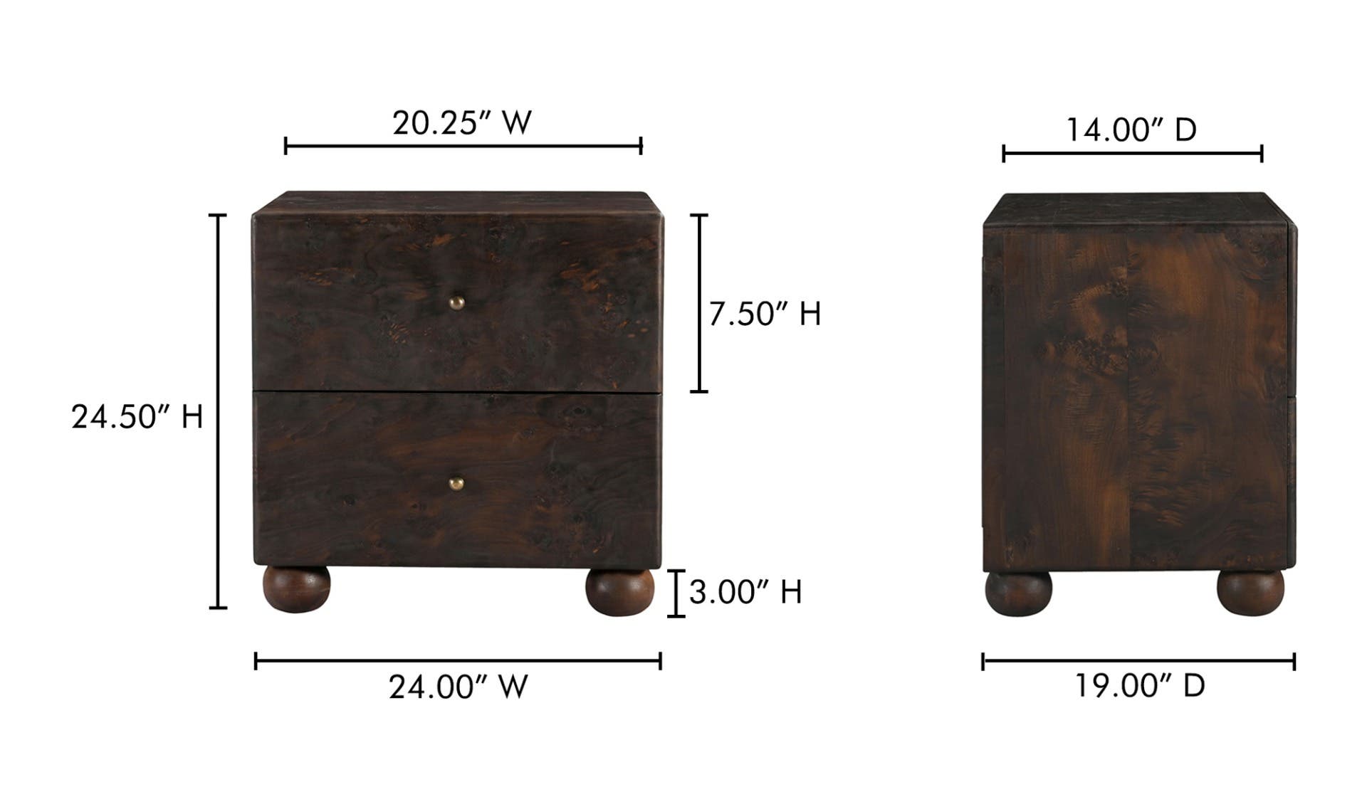 Moes York Nightstand VE-1125