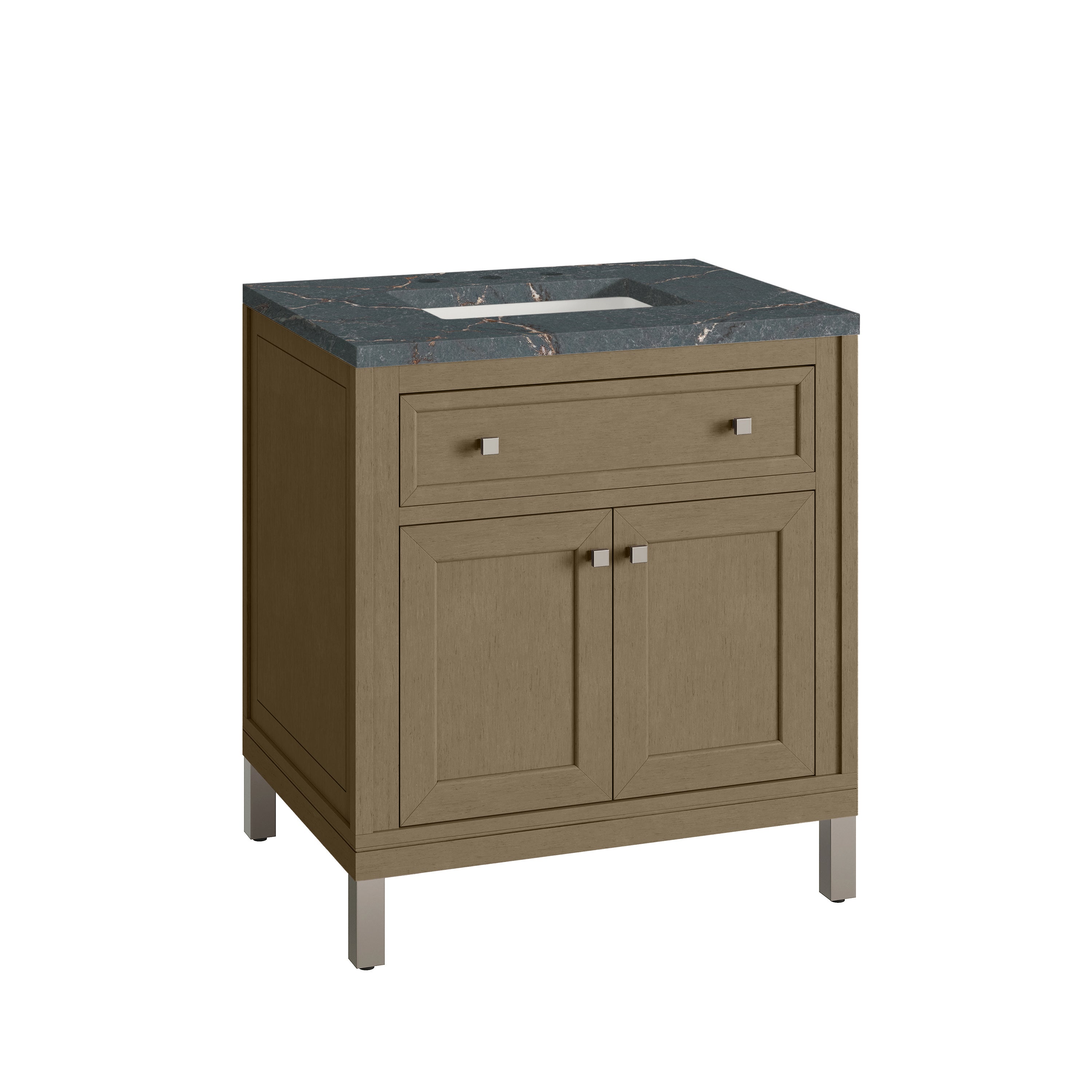 James Martin Chicago 30" Single Vanity in Walnut Whisper with 3cm Countertop