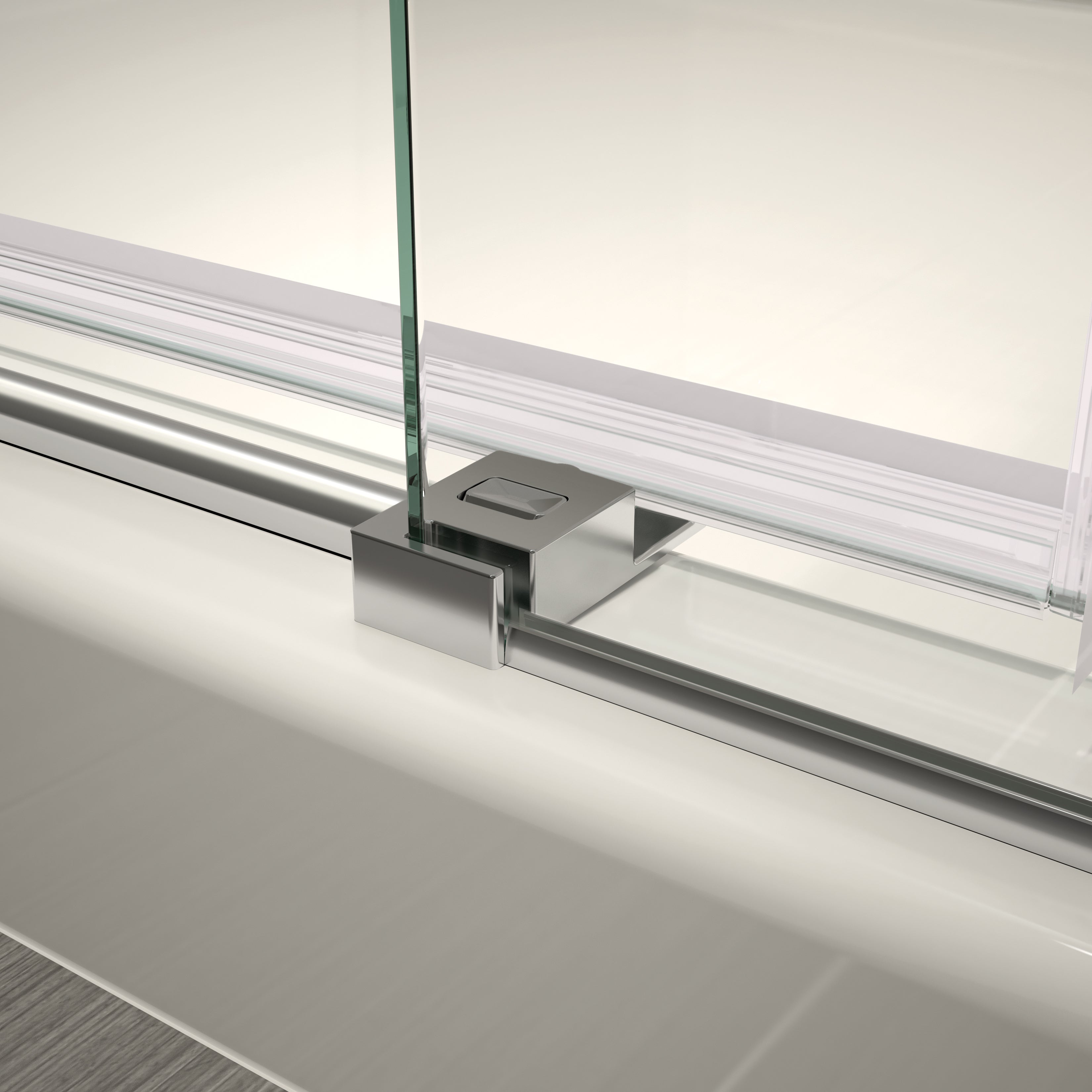 Maax Vela 56 ½-59 x 59 in. 8 mm Sliding Tub Door with Towel Bar for Alcove Installation with Clear glass