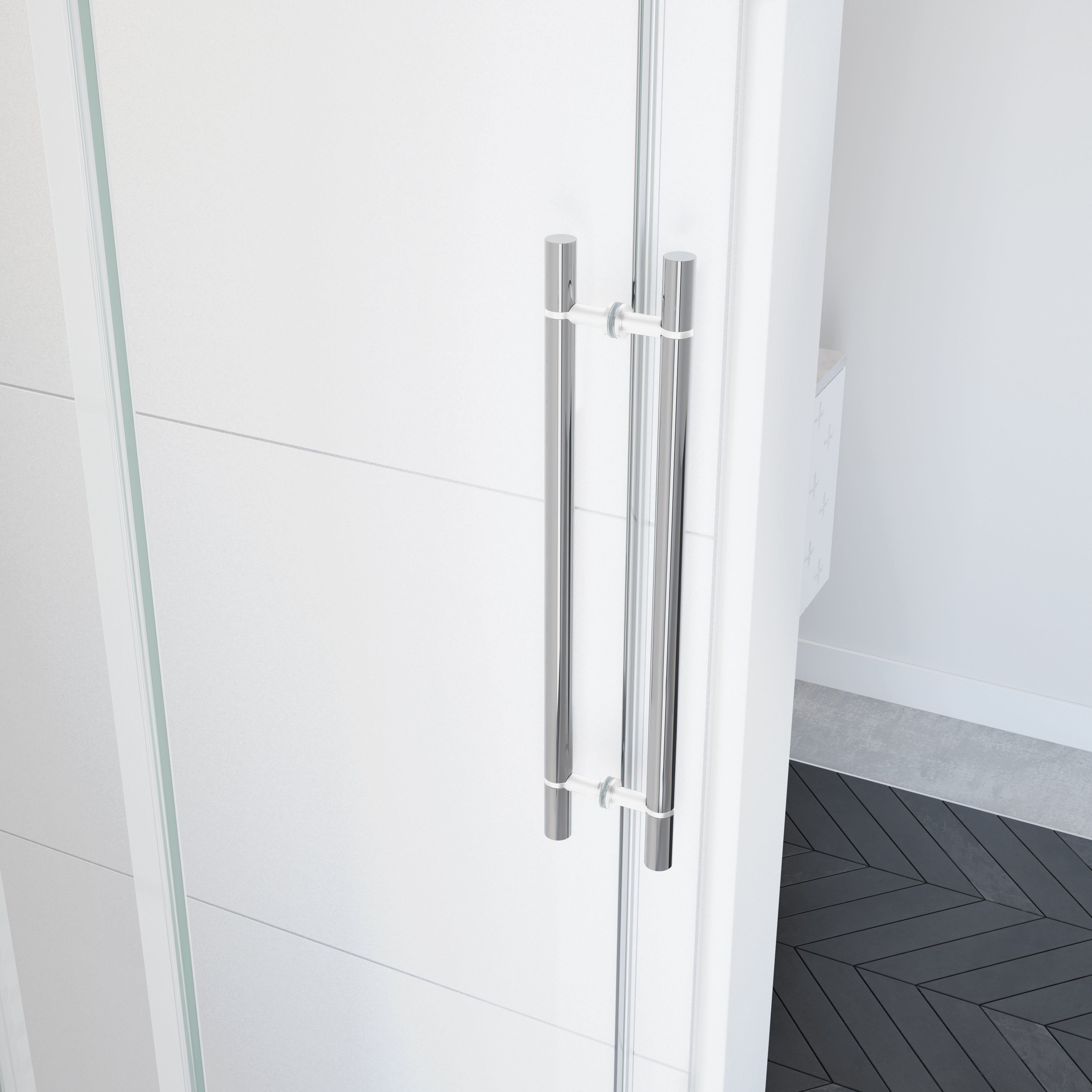 Maax Vela 44 ½-47 x 78 ¾ in. 8mm Sliding Shower Door for Alcove Installation with Clear glass