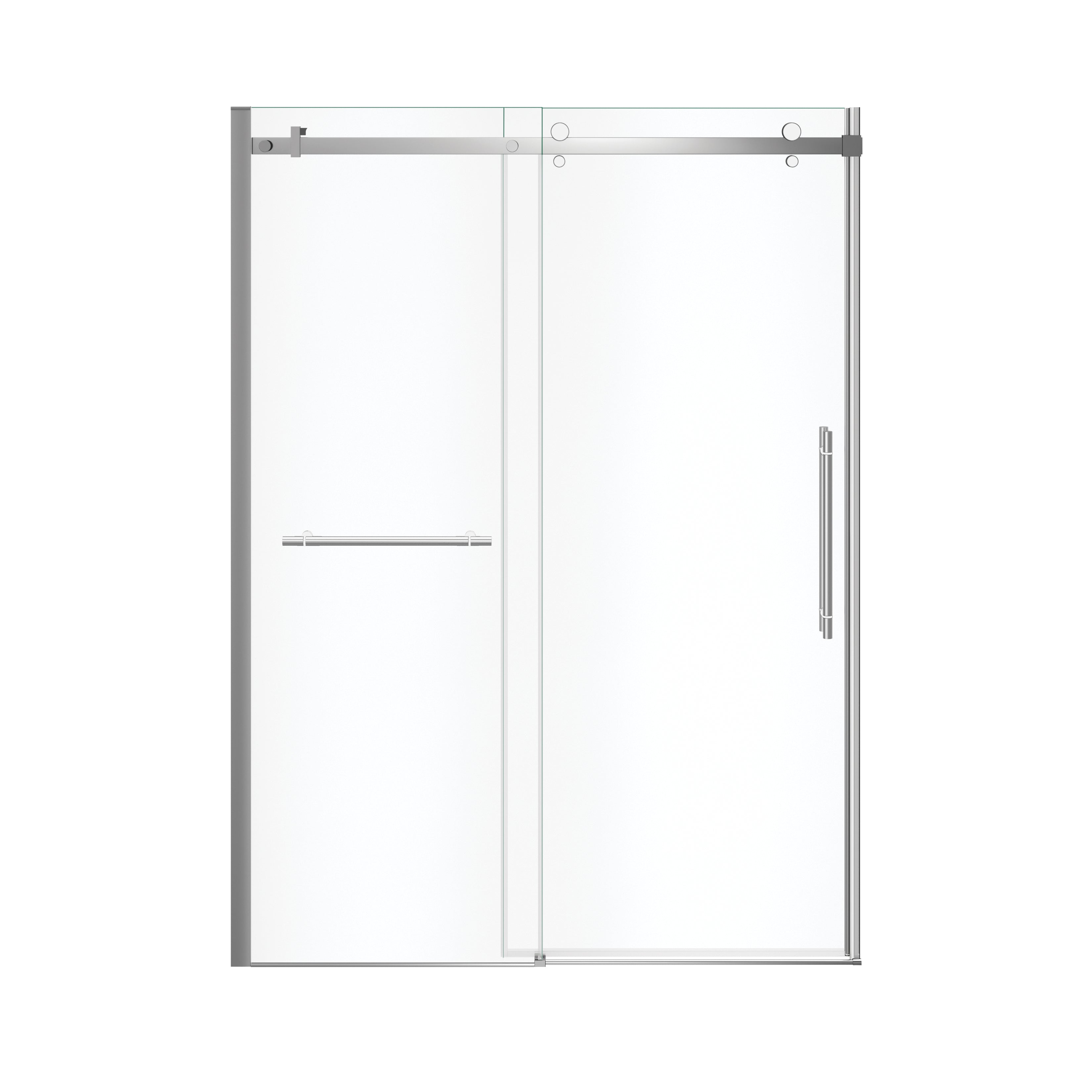 Maax Vela 56 ½-59 x 78 ¾ in. 8mm Sliding Shower Door with Towel Bar for Alcove Installation with Clear glass