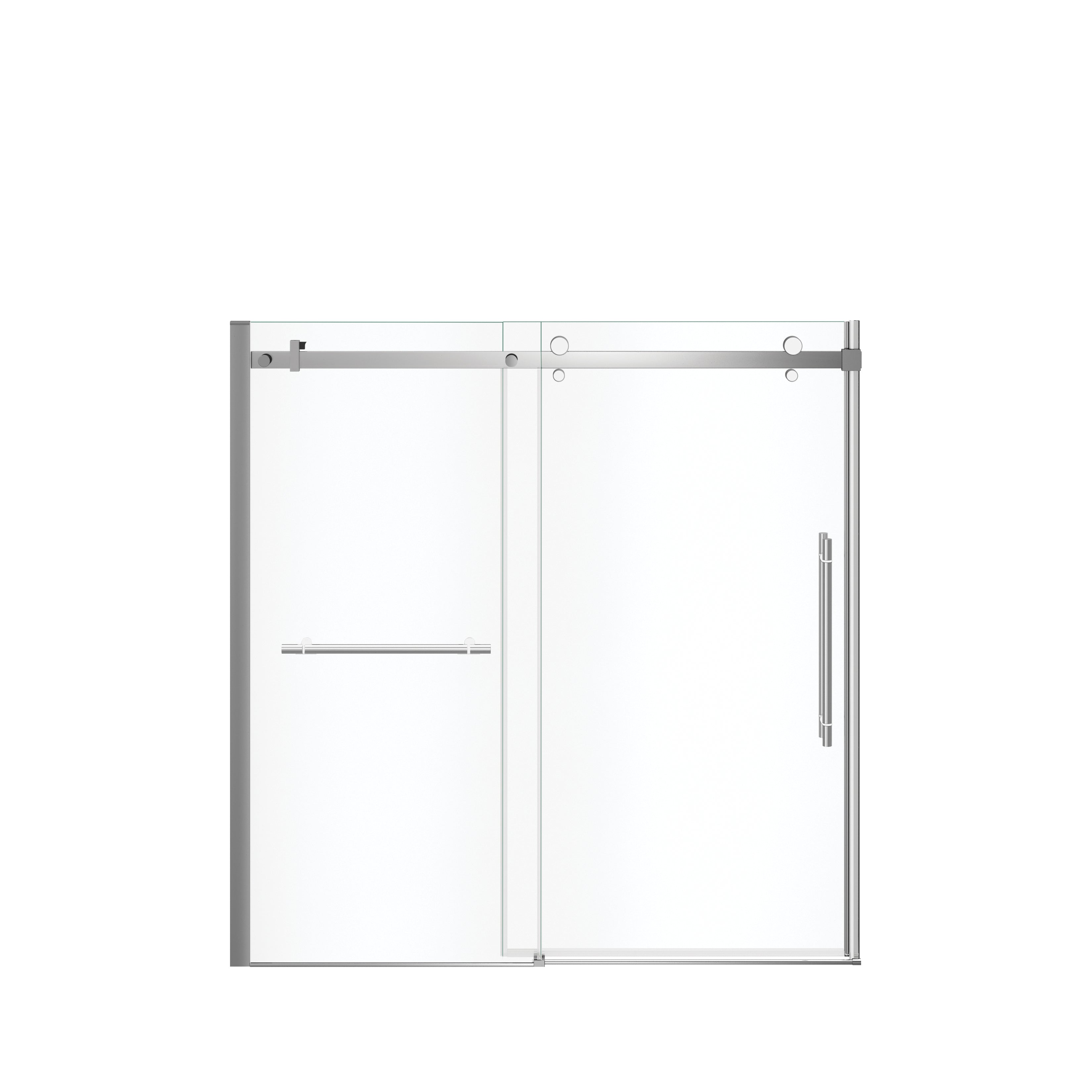 Maax Vela 56 ½-59 x 59 in. 8 mm Sliding Tub Door with Towel Bar for Alcove Installation with Clear glass