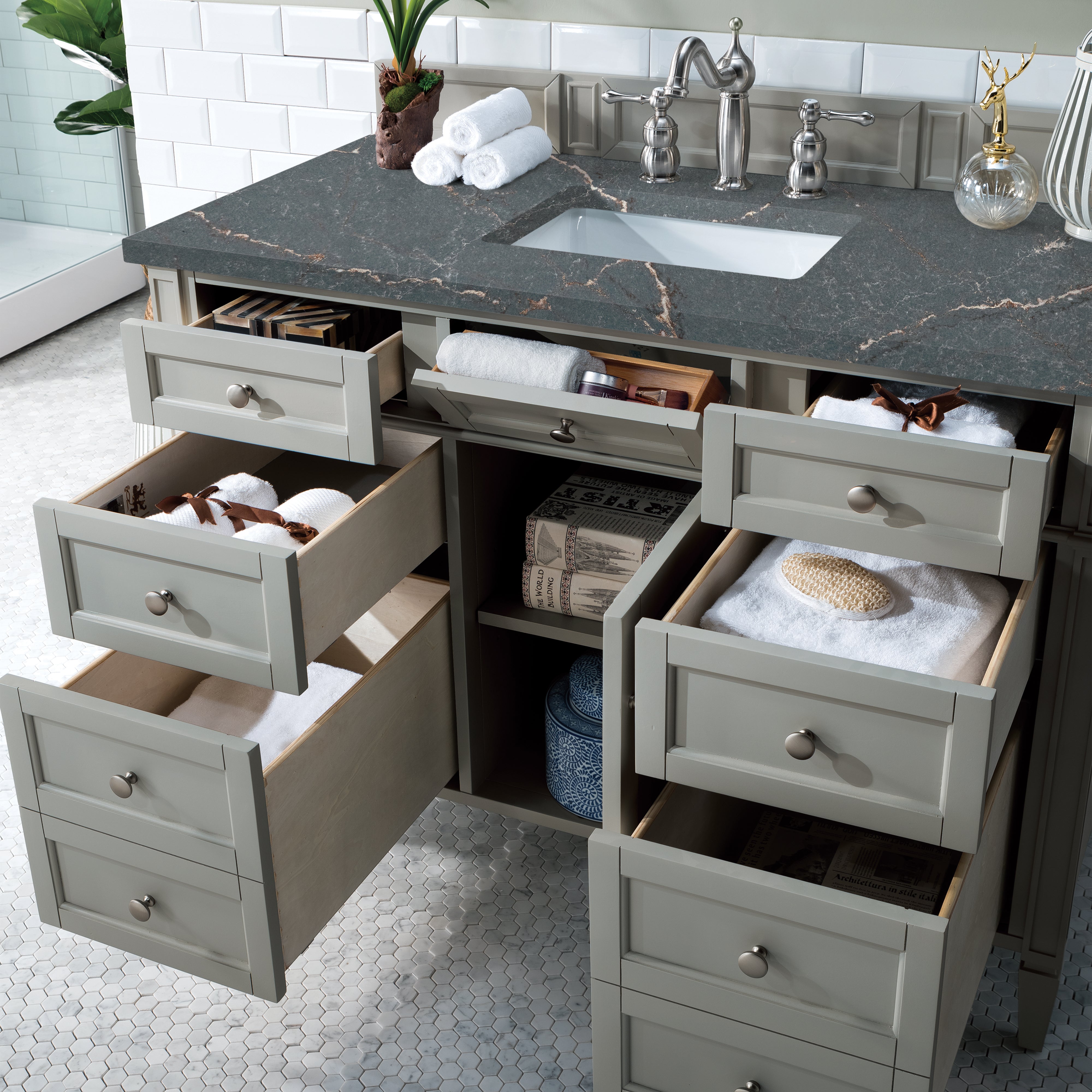 James Martin Brittany 48" Single Vanity in Urban Gray with 3cm Countertop