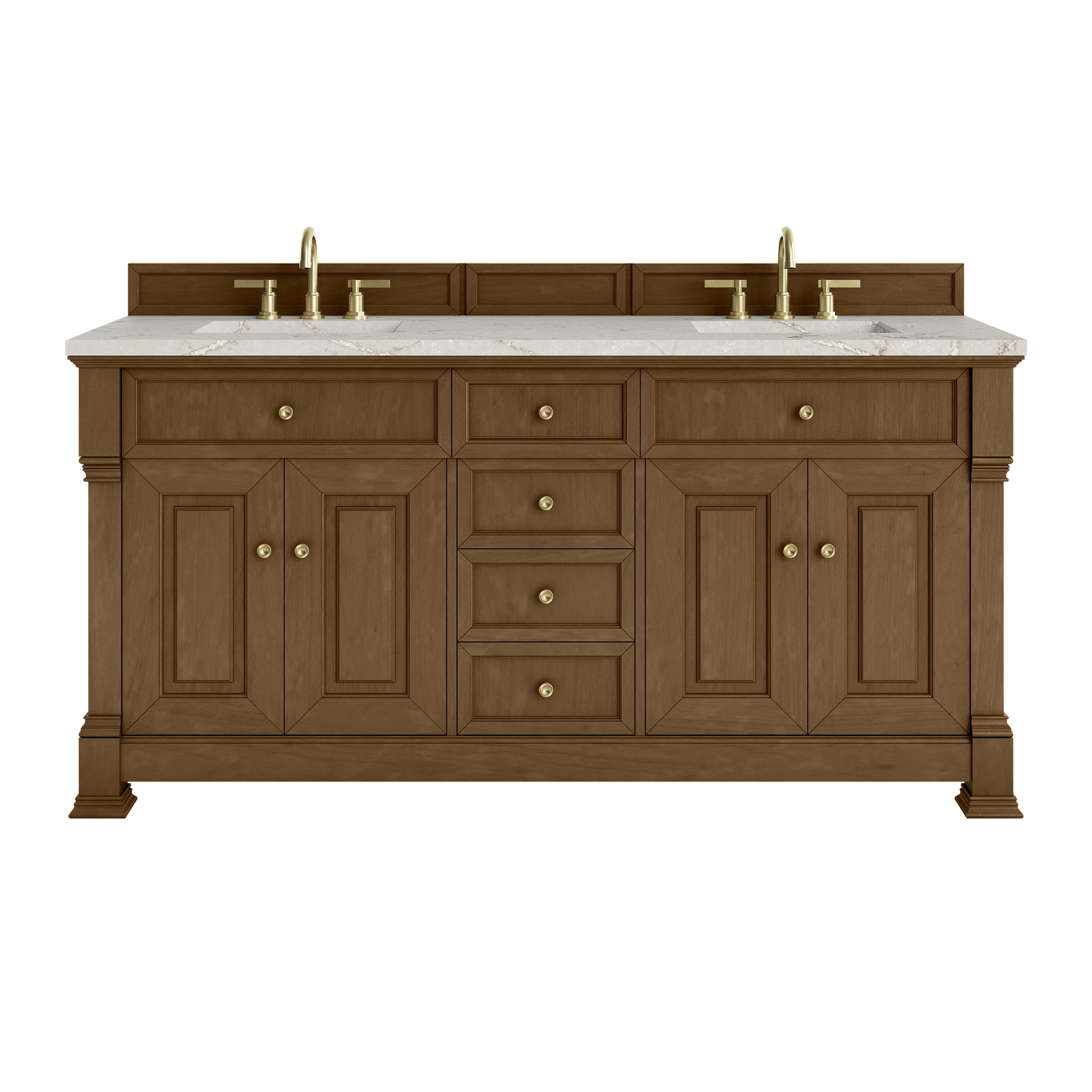 James Martin Brookfield 72" Double Vanity in Honey Oak with 3cm Countertop