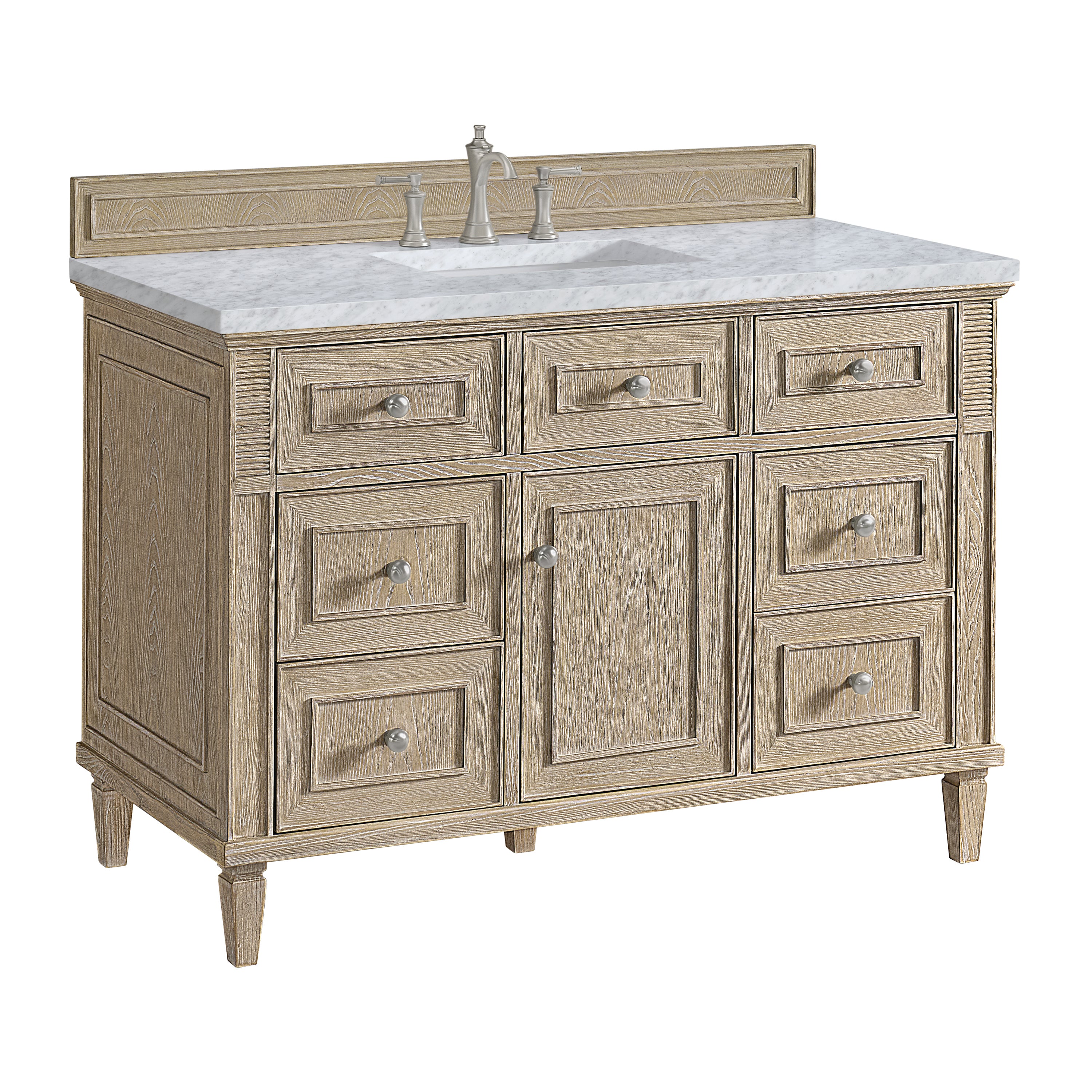 James Martin Lorelai 48" Single Vanity in Whitewashed Oak with 3cm Countertop