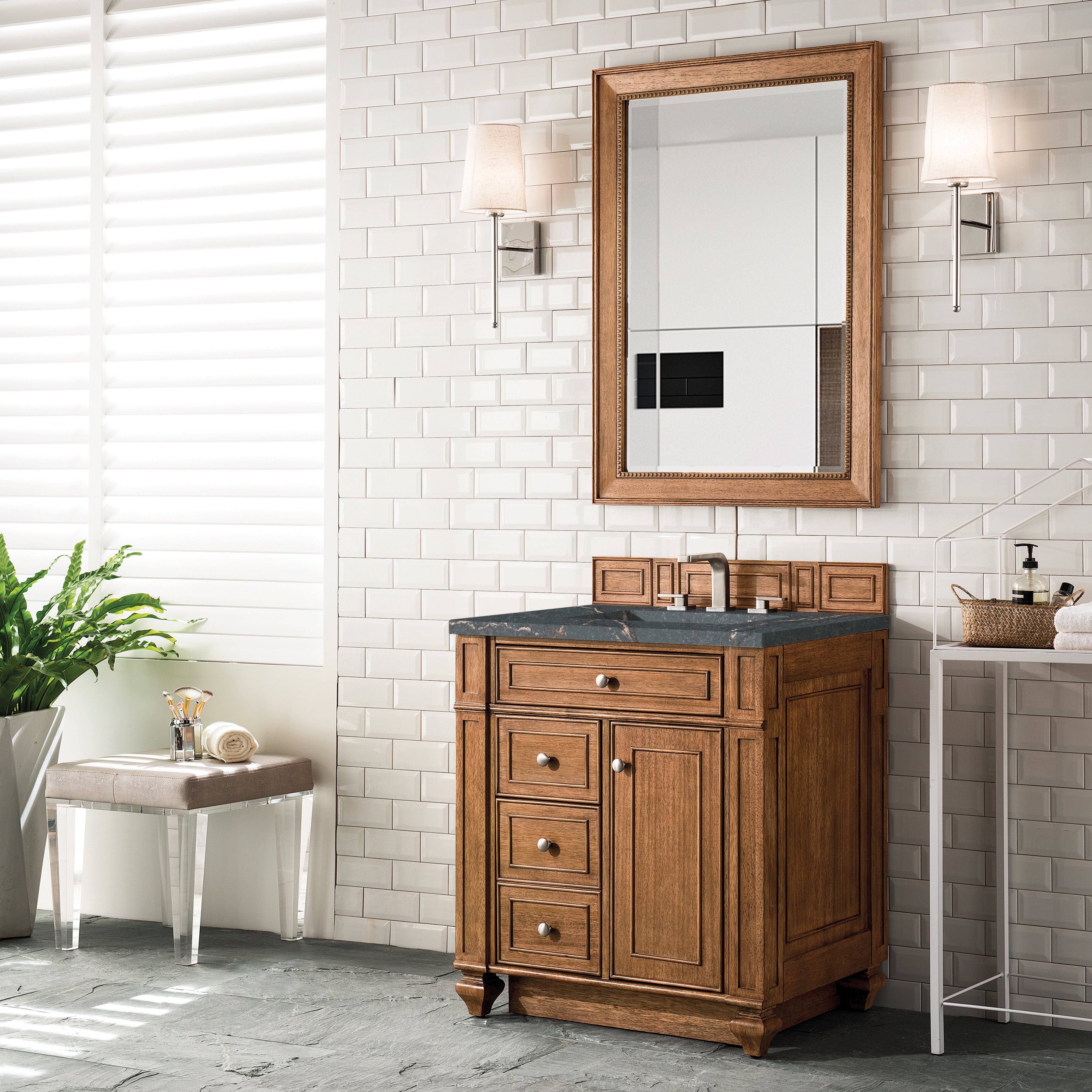 James Martin Bristol 30" Single Vanity in Saddle Brown with 3cm Countertop