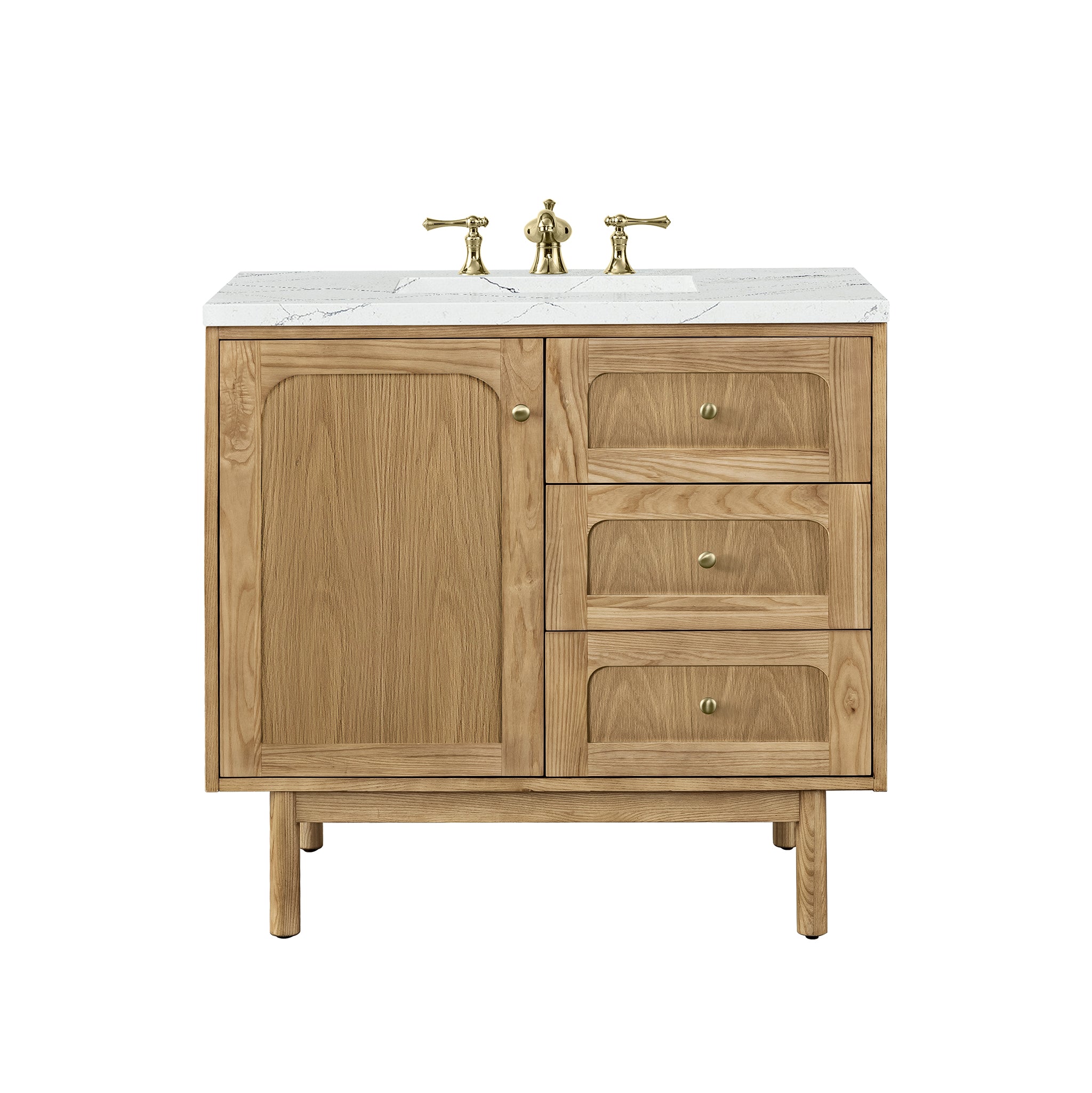 James Martin Laurent 36" Single Vanity in Light Natural Oak with 3cm Countertop