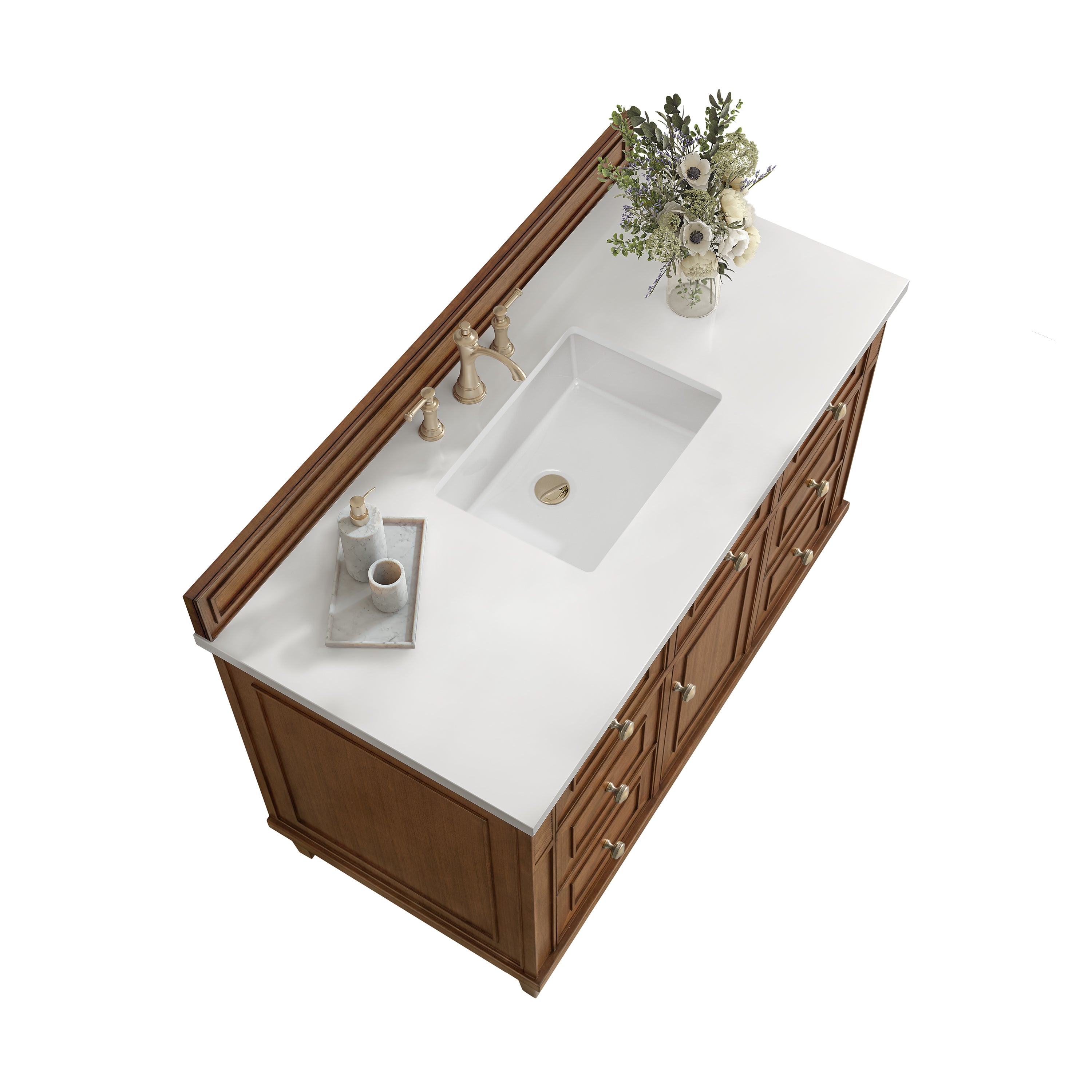 James Martin Lorelai 48" Single Vanity in Mid-Century Walnut with 3cm Countertop