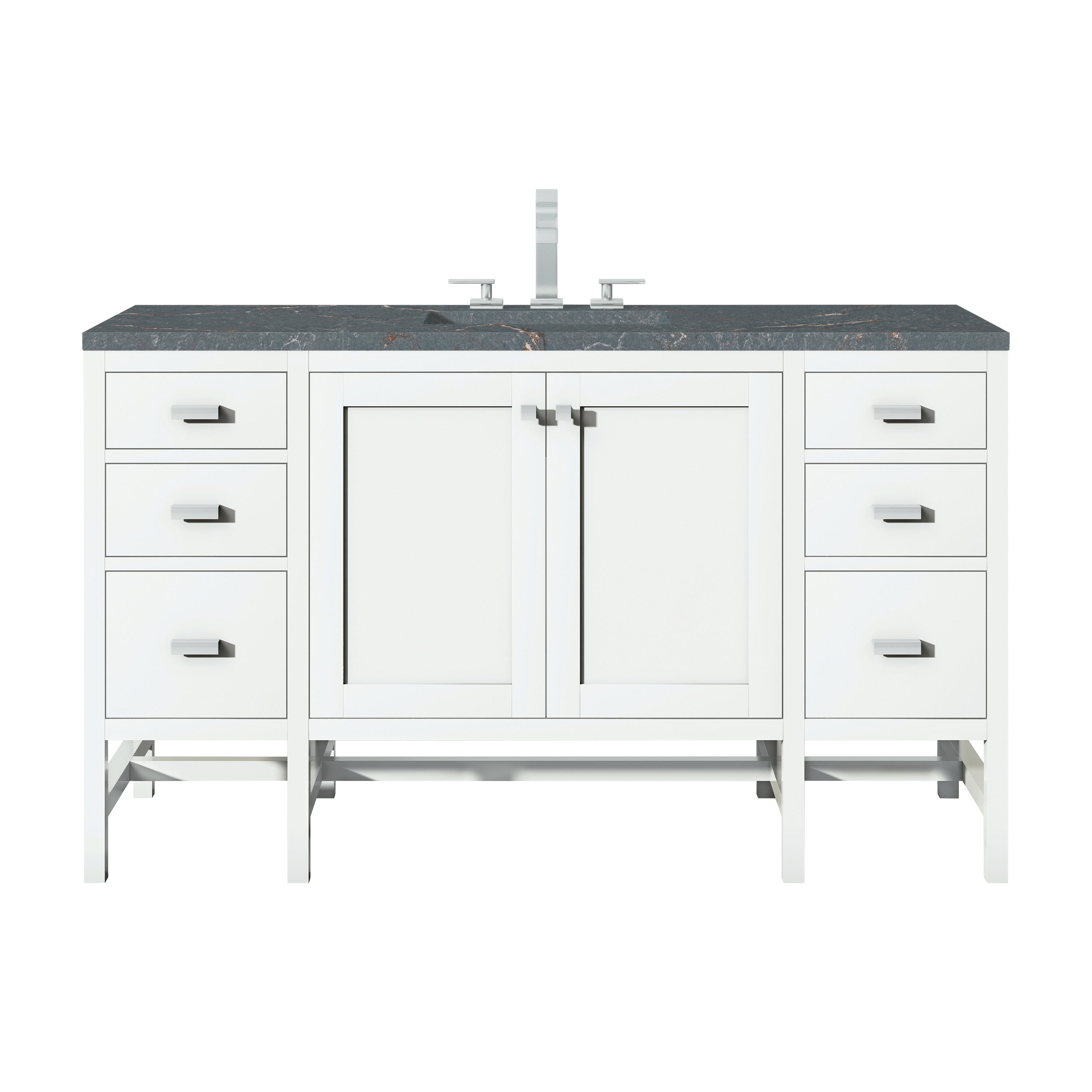 James Martin Addison 60" Single Vanity in Glossy White with 3cm Countertop