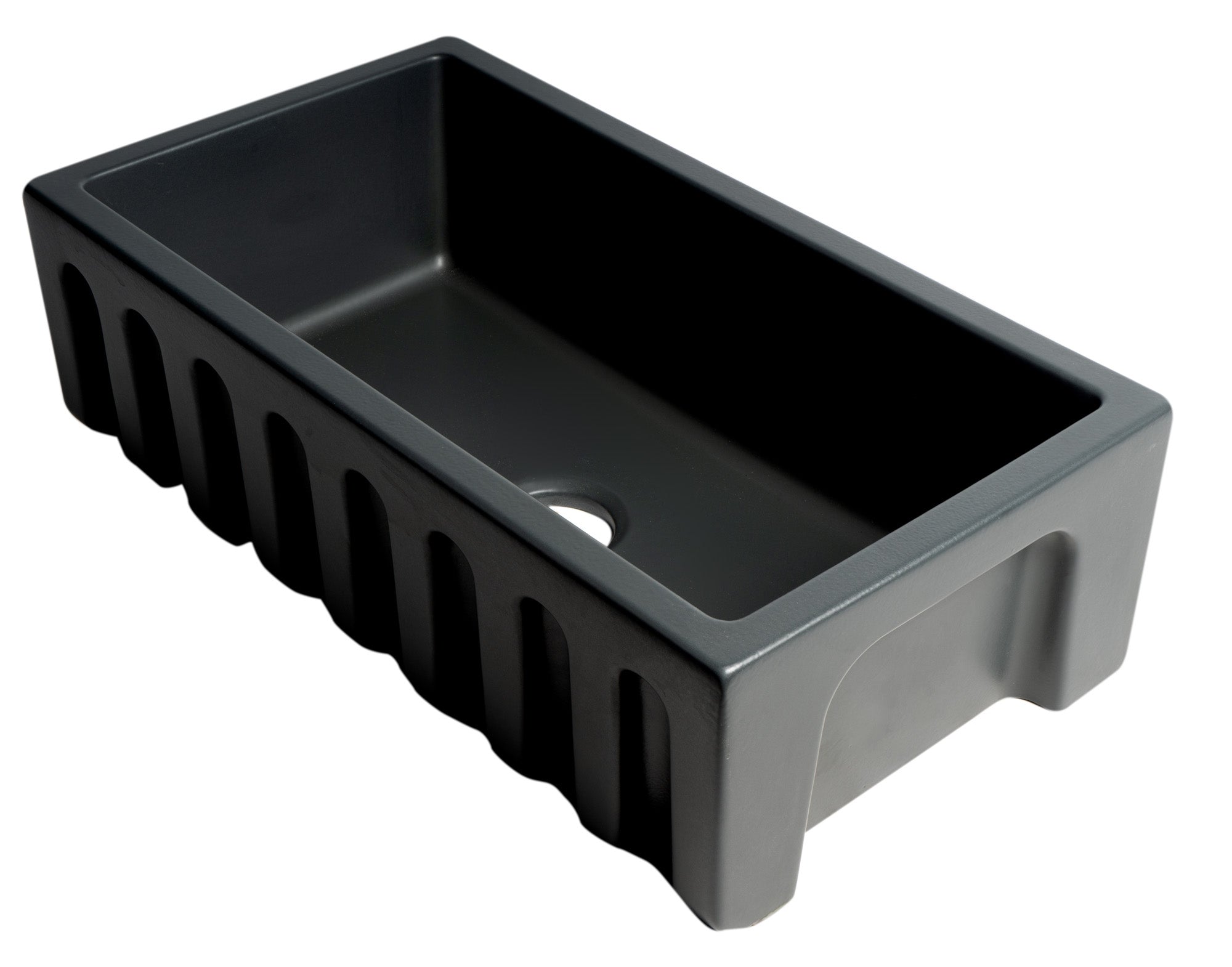 ALFI brand AB3318HS 33" x 18" Reversible Fluted / Smooth Fireclay Farm Sink