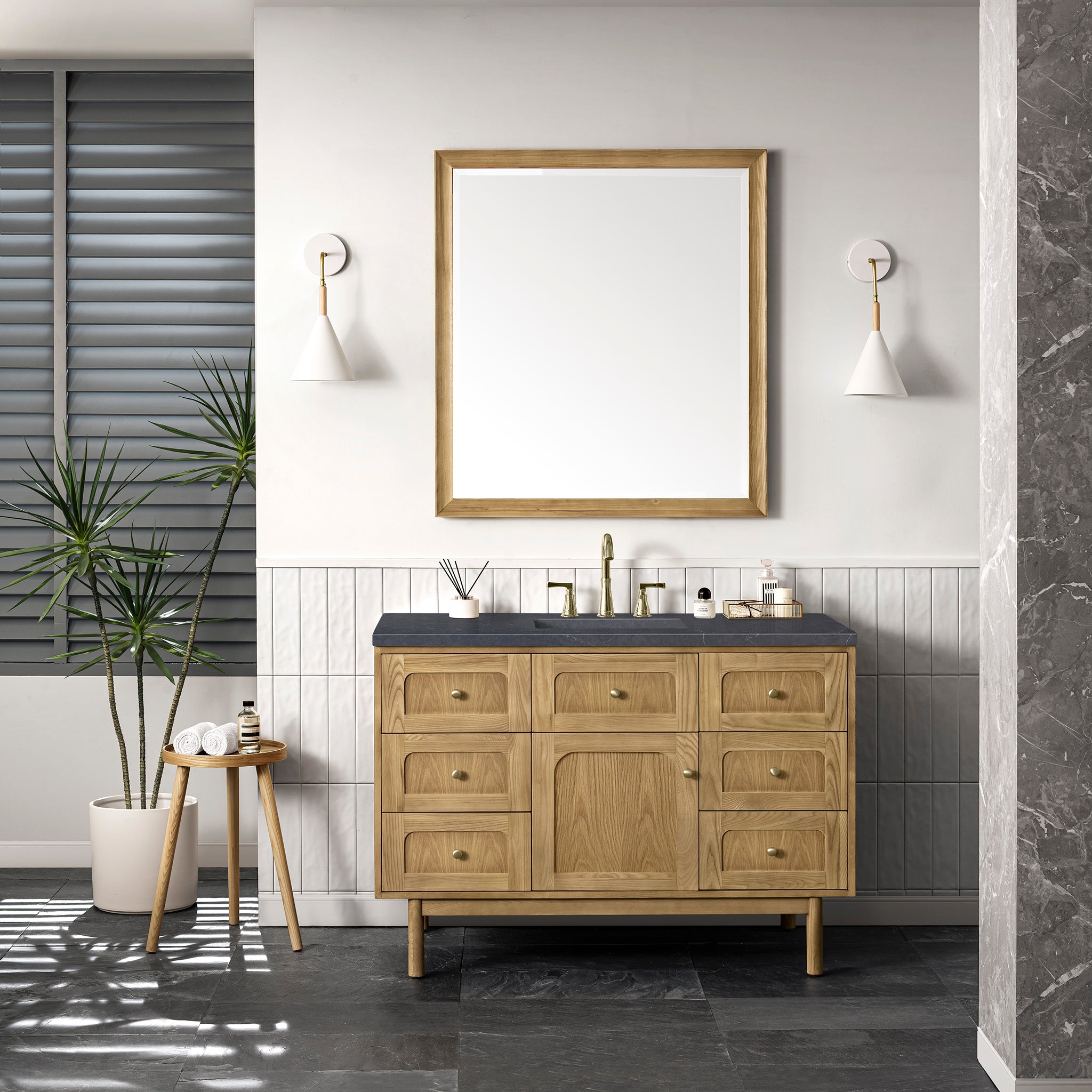 James Martin Laurent 48" Single Vanity in Light Natural Oak with 3cm Countertop