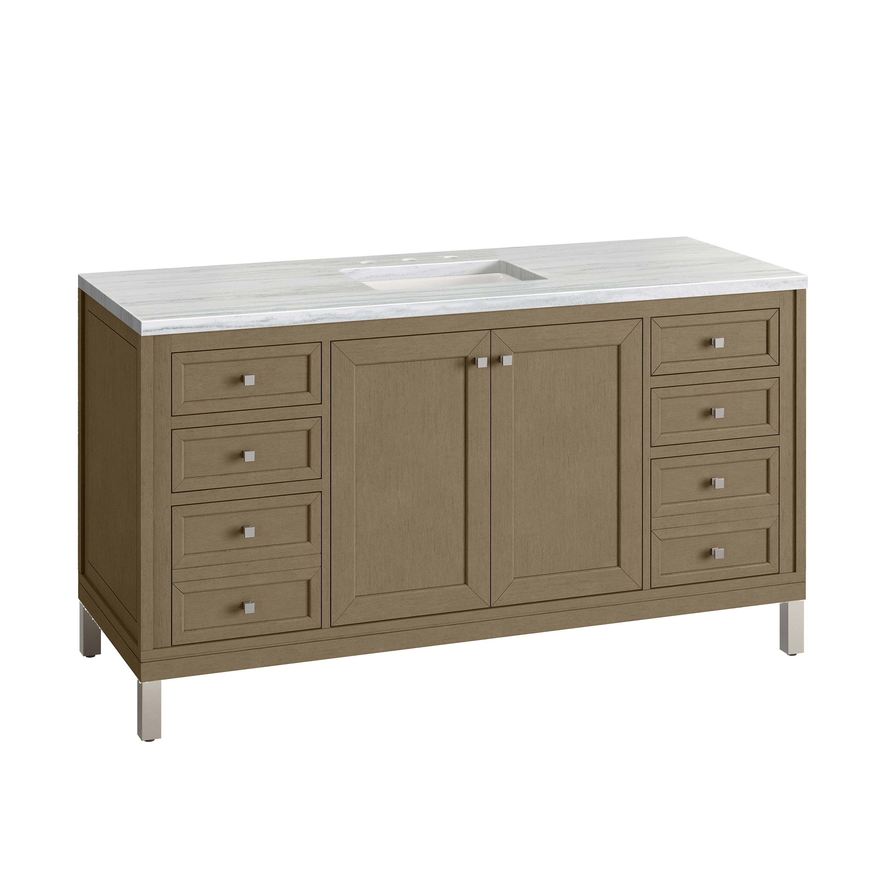 James Martin Chicago 60" Single Vanity in Walnut Whisper with 3cm Countertop