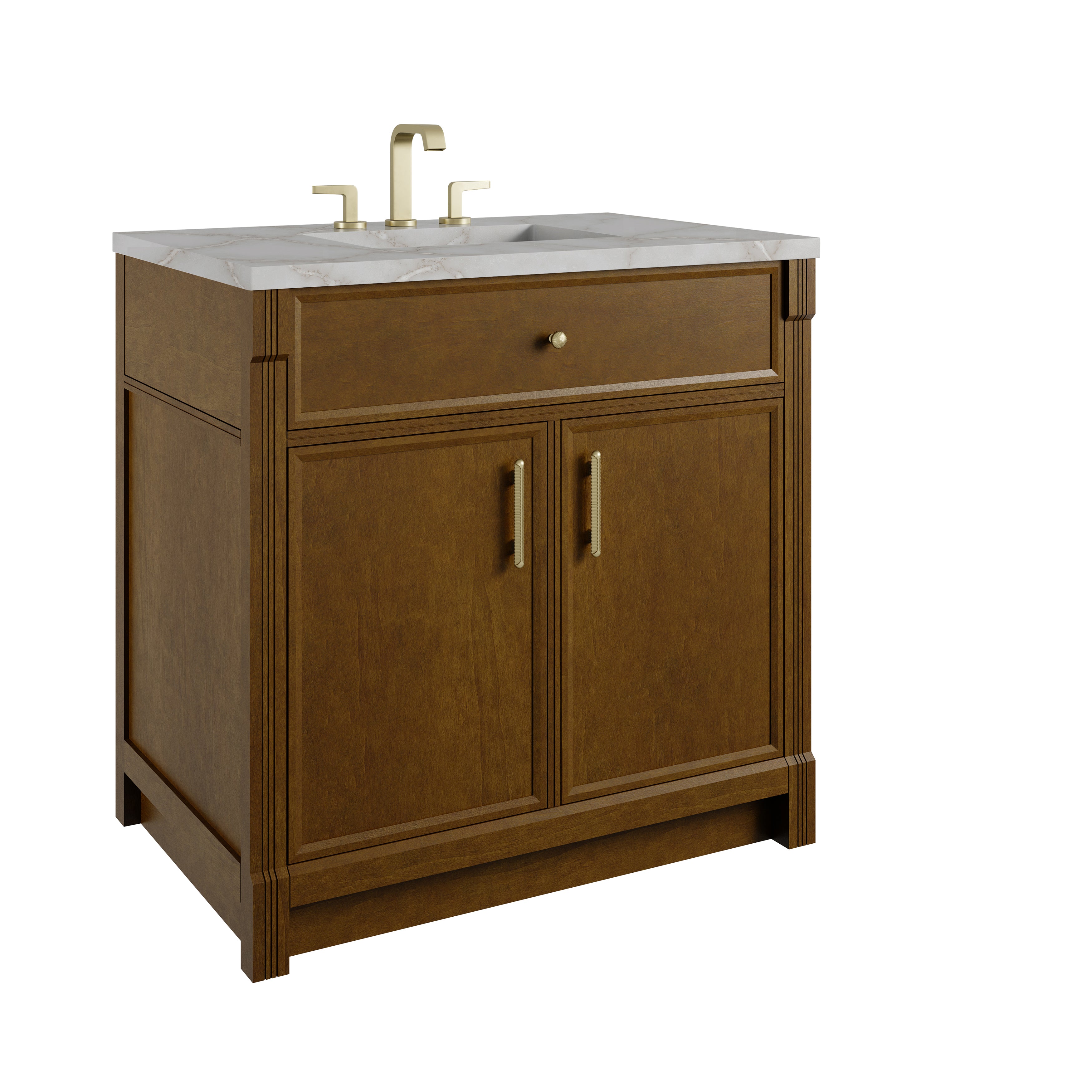James Martin Bellshire 36" Single Vanity in Honey Oak with 3cm Countertop