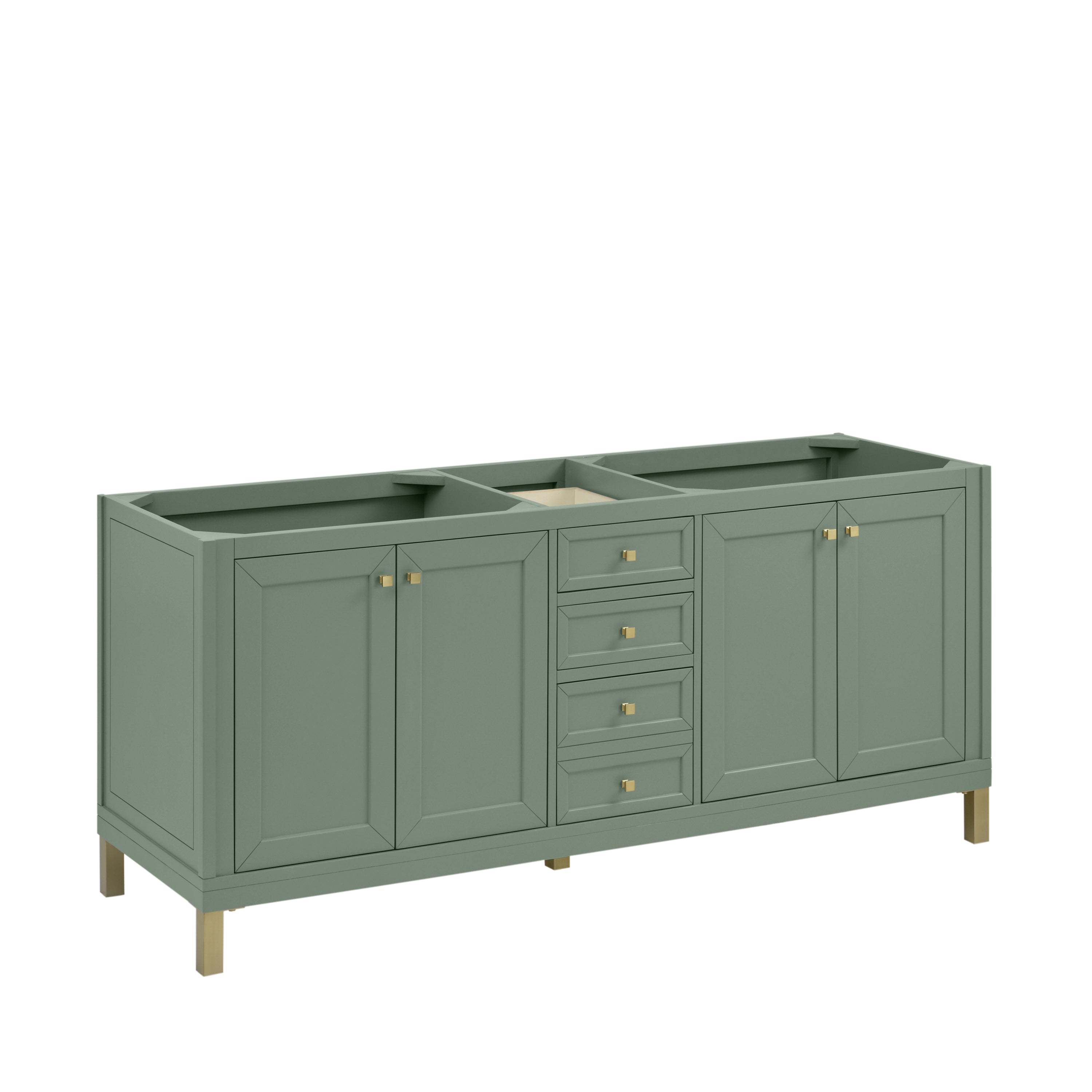 James Martin Chicago 72" Double Vanity in Smokey Celadon with 3cm Countertop