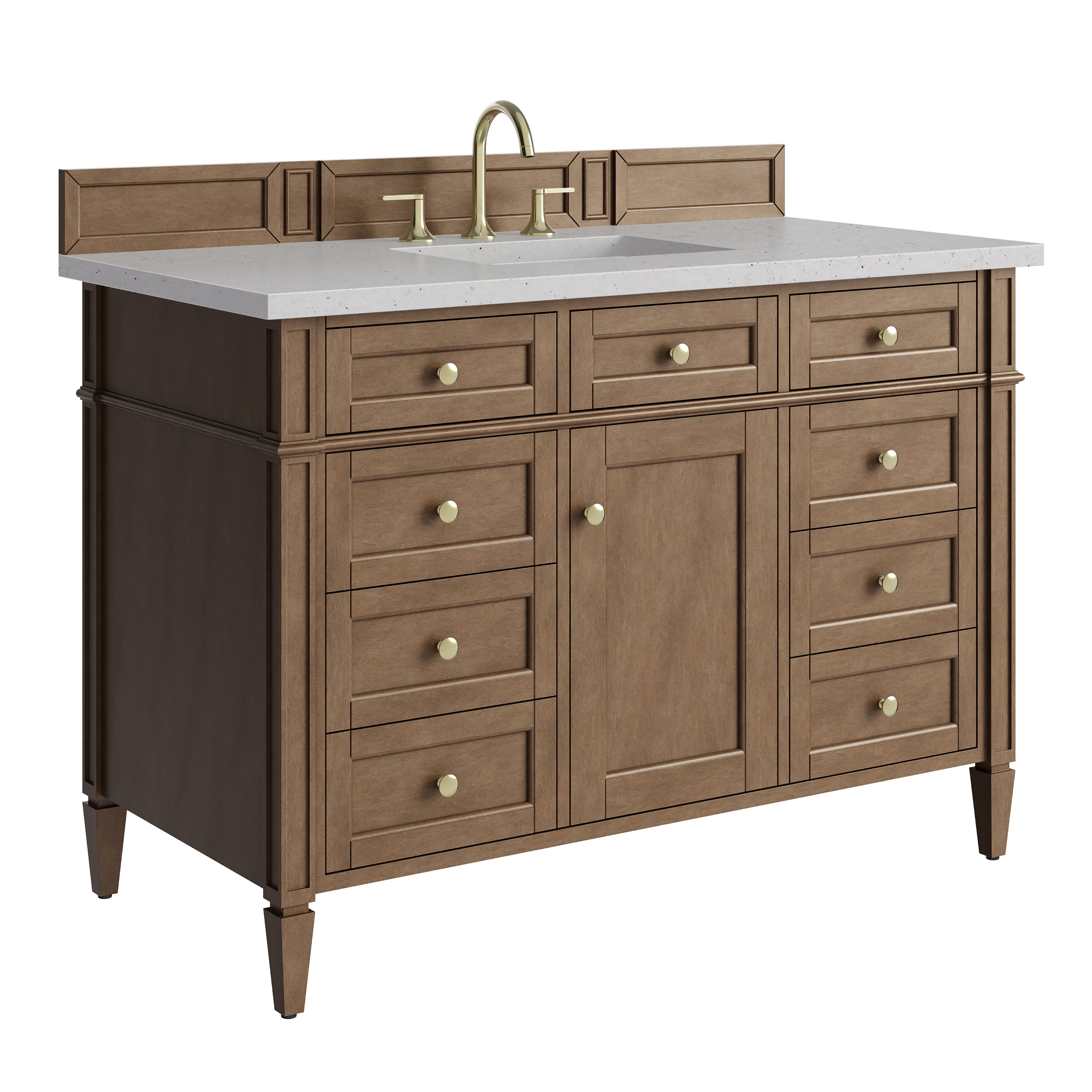 James Martin Brittany 48" Single Vanity in Pecan with 3cm Countertop