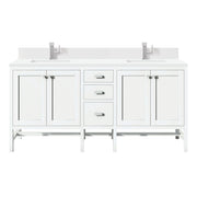 James Martin Addison 72" Double Vanity in Glossy White with 3cm Countertop
