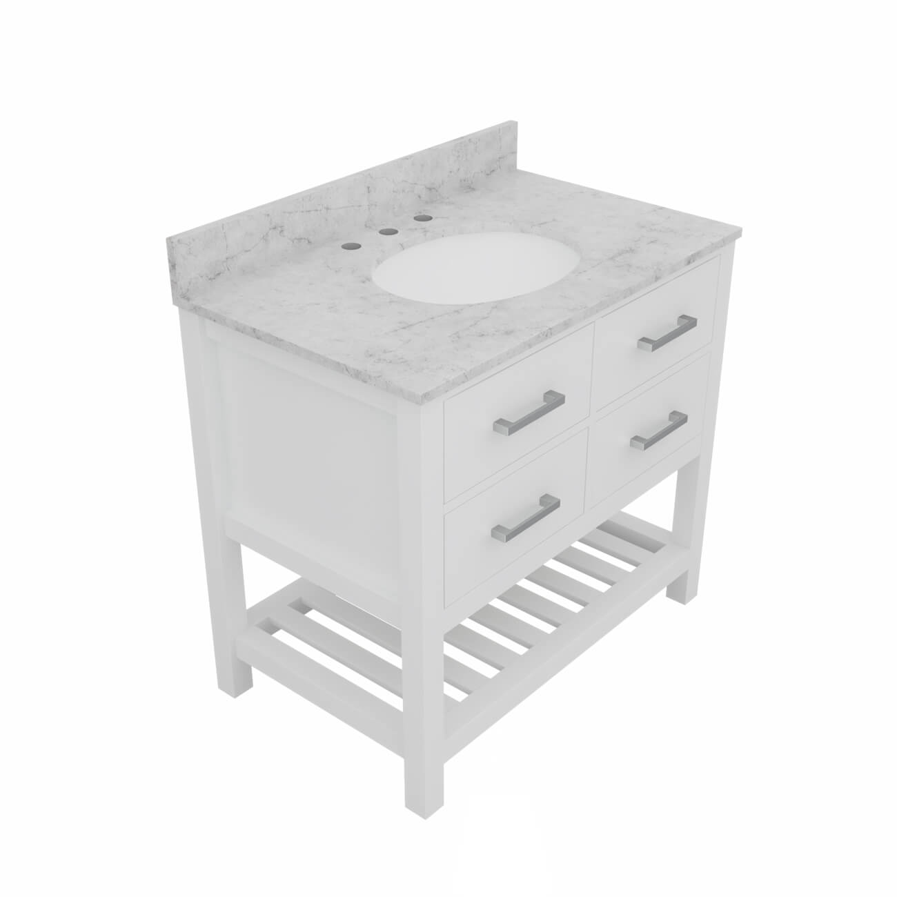 MAIDSTONE Holden 36 Inch Birch and Oak Console Vanity