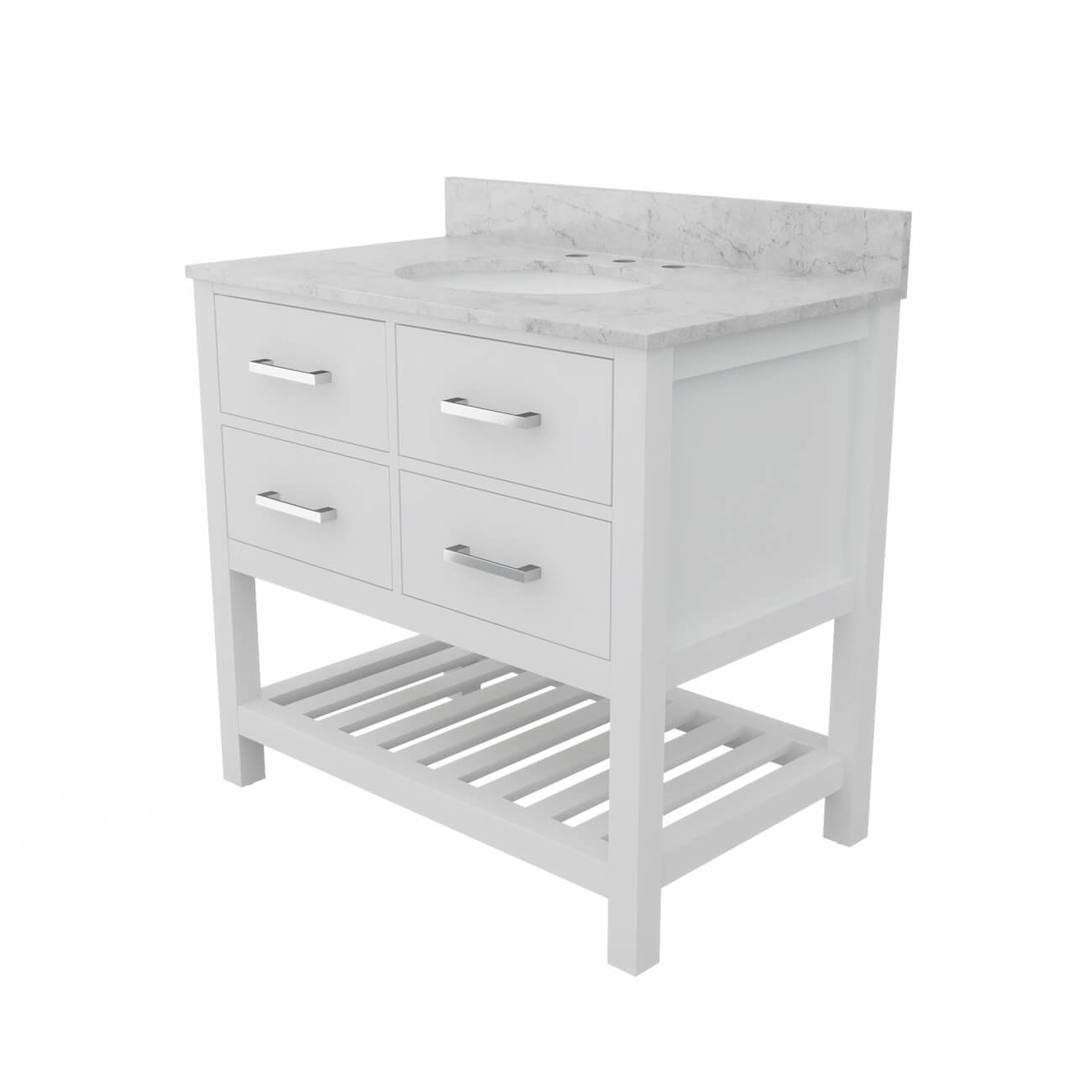 MAIDSTONE Holden 36 Inch Birch and Oak Console Vanity