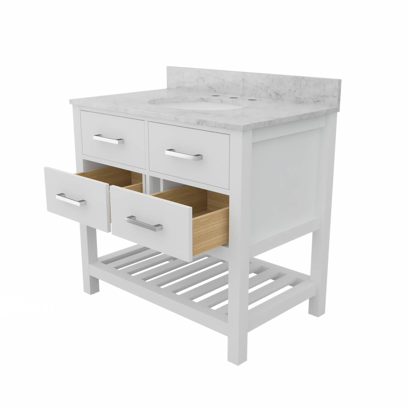 MAIDSTONE Holden 36 Inch Birch and Oak Console Vanity