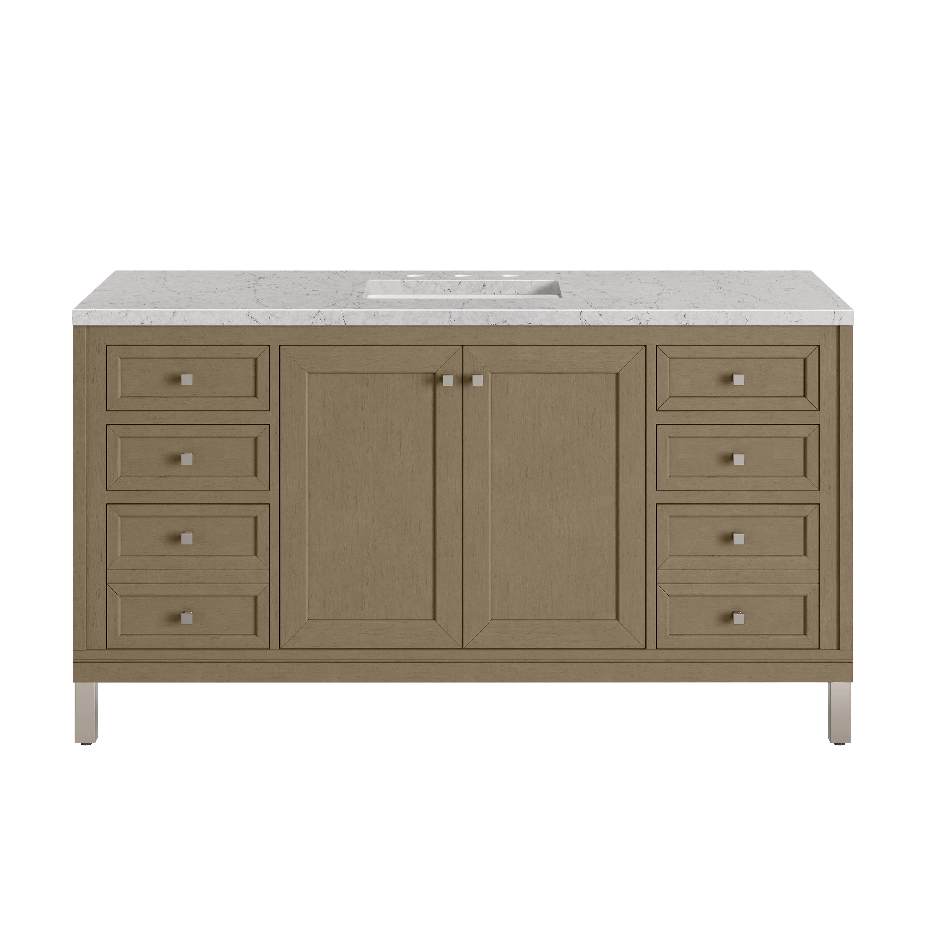 James Martin Chicago 60" Single Vanity in Walnut Whisper with 3cm Countertop