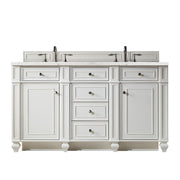 James Martin Bristol 60" Double Vanity in Bright White with 3cm Countertop and FreePower Wireless Charger