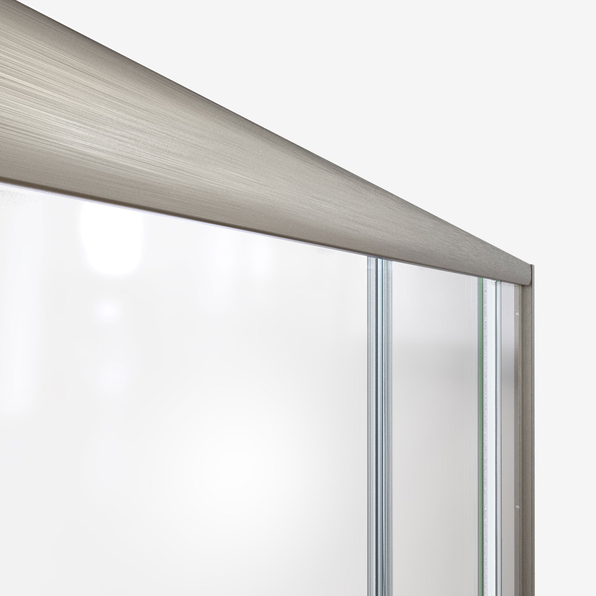 DreamLine Visions 32 inch D x 60 inch W x 78 3/4 inch H Semi-Frameless Sliding Shower Door in Brushed Nickel, Right Drain Shower Base, and Wall Kit