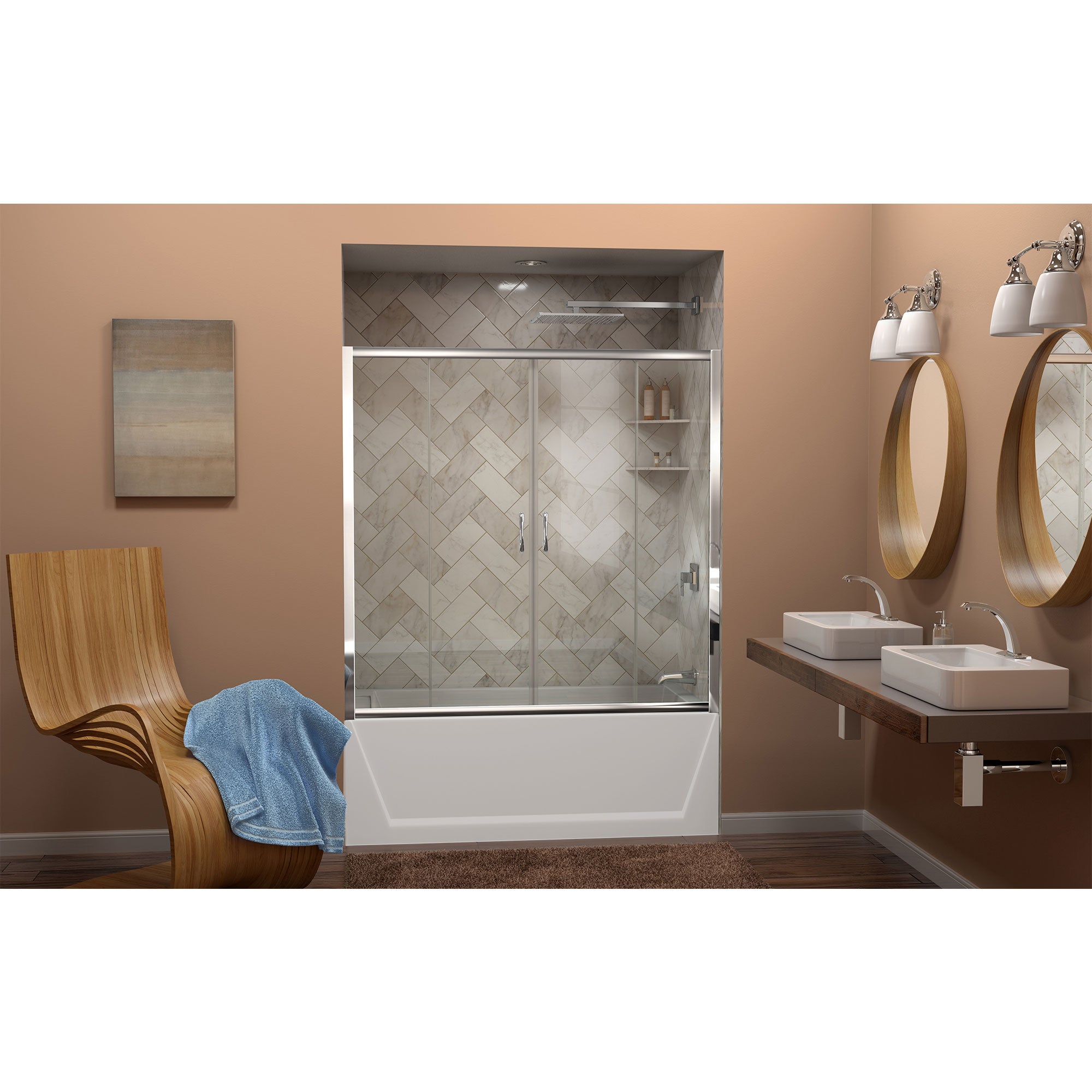 DreamLine Visions 56-60" W Sliding Tub Door