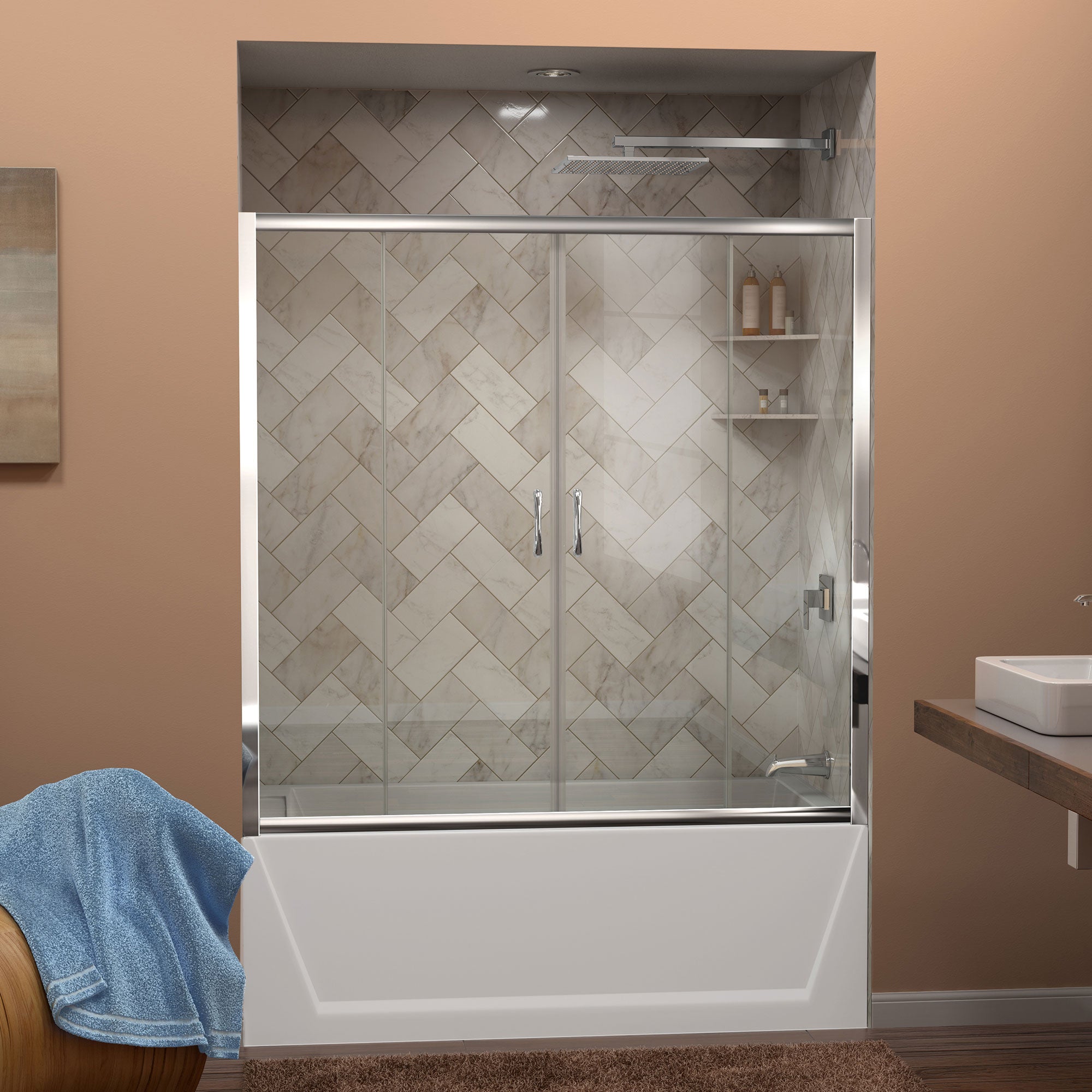 DreamLine Visions 56-60" W Sliding Tub Door