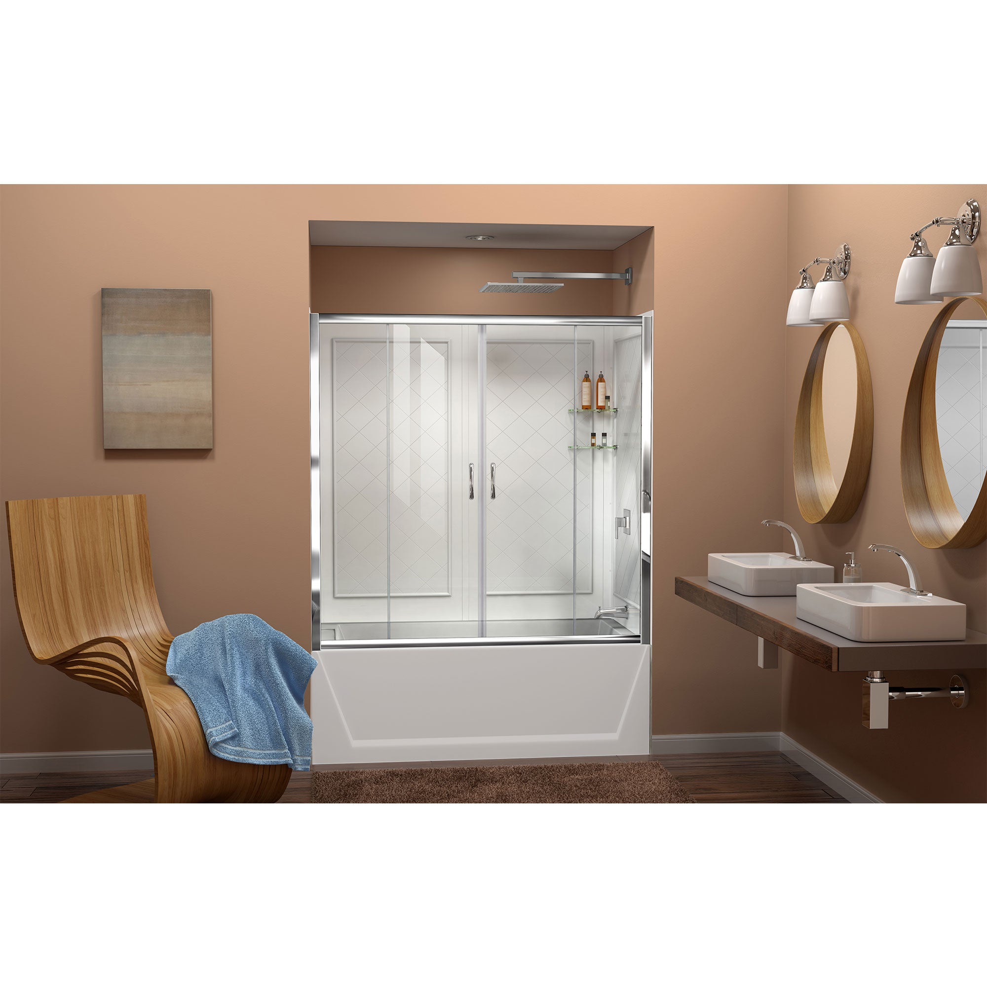 DreamLine Visions 56-60" W Tub Door & Backwalls