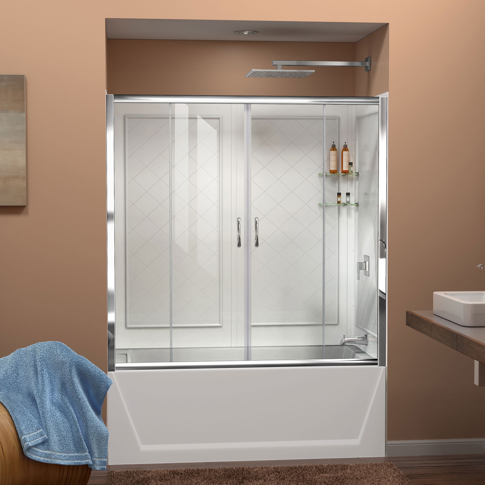 DreamLine Visions 56-60" W Tub Door & Backwalls