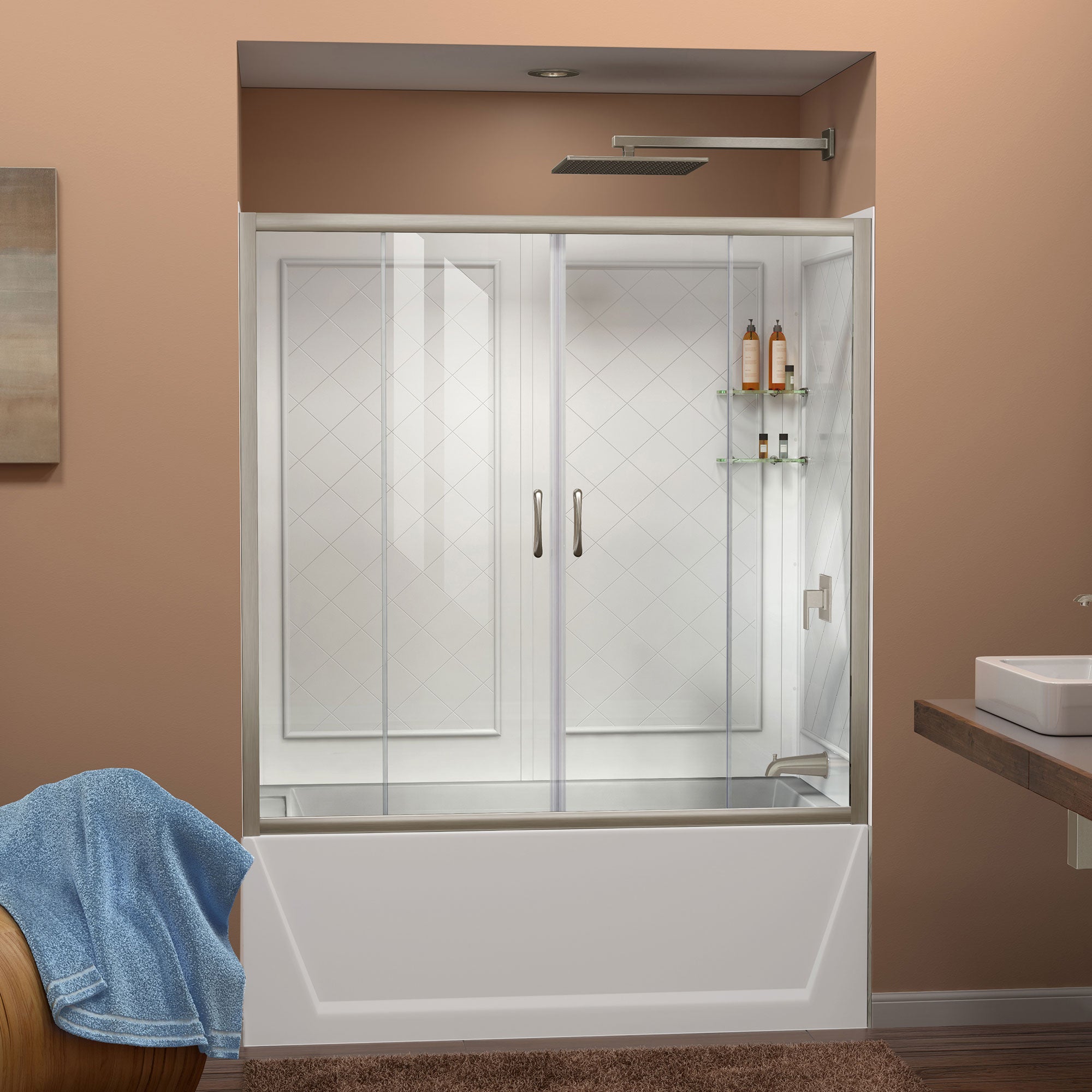 DreamLine Visions 56-60" W Tub Door & Backwalls