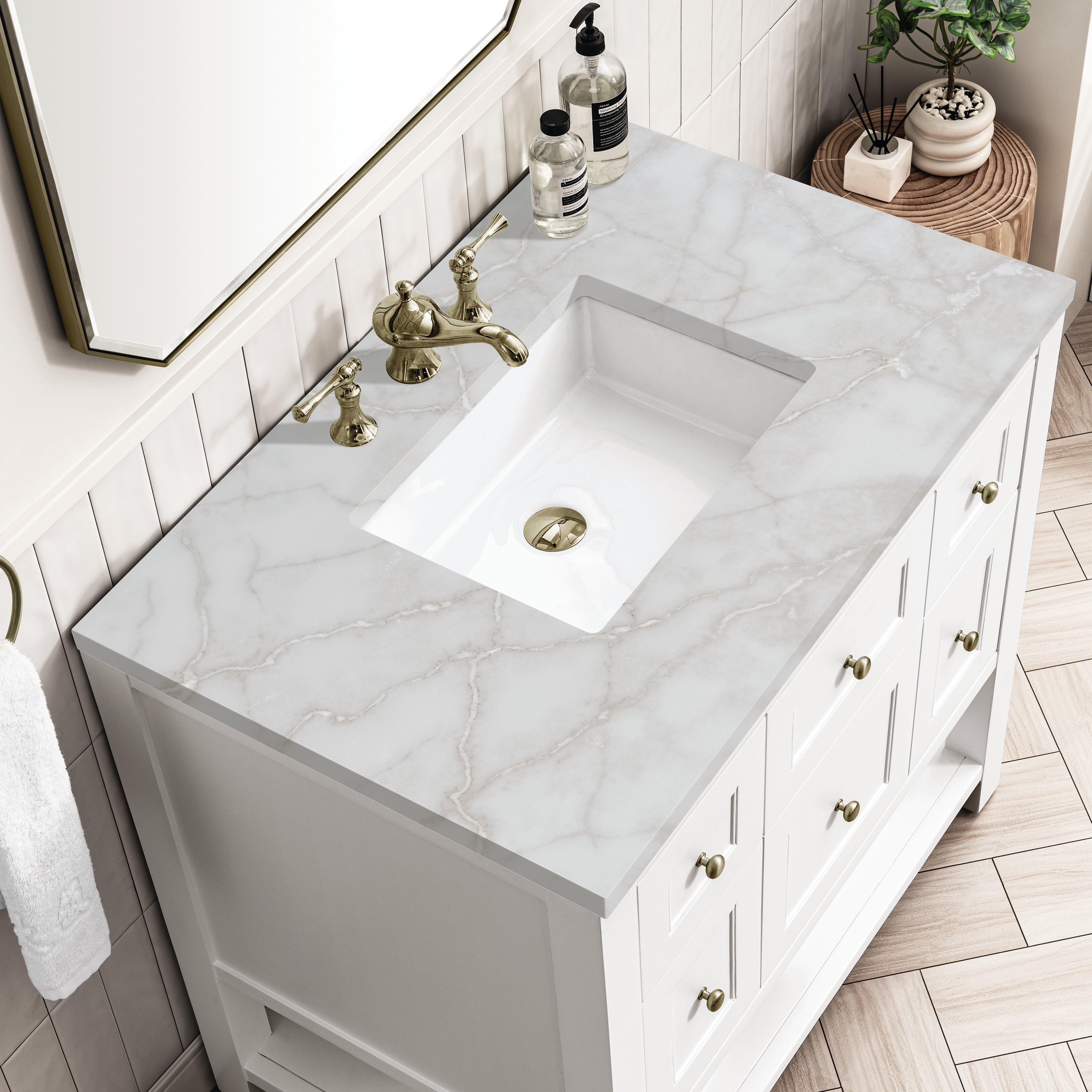 James Martin Breckenridge 36" Single Vanity in Bright White with 3cm Countertop