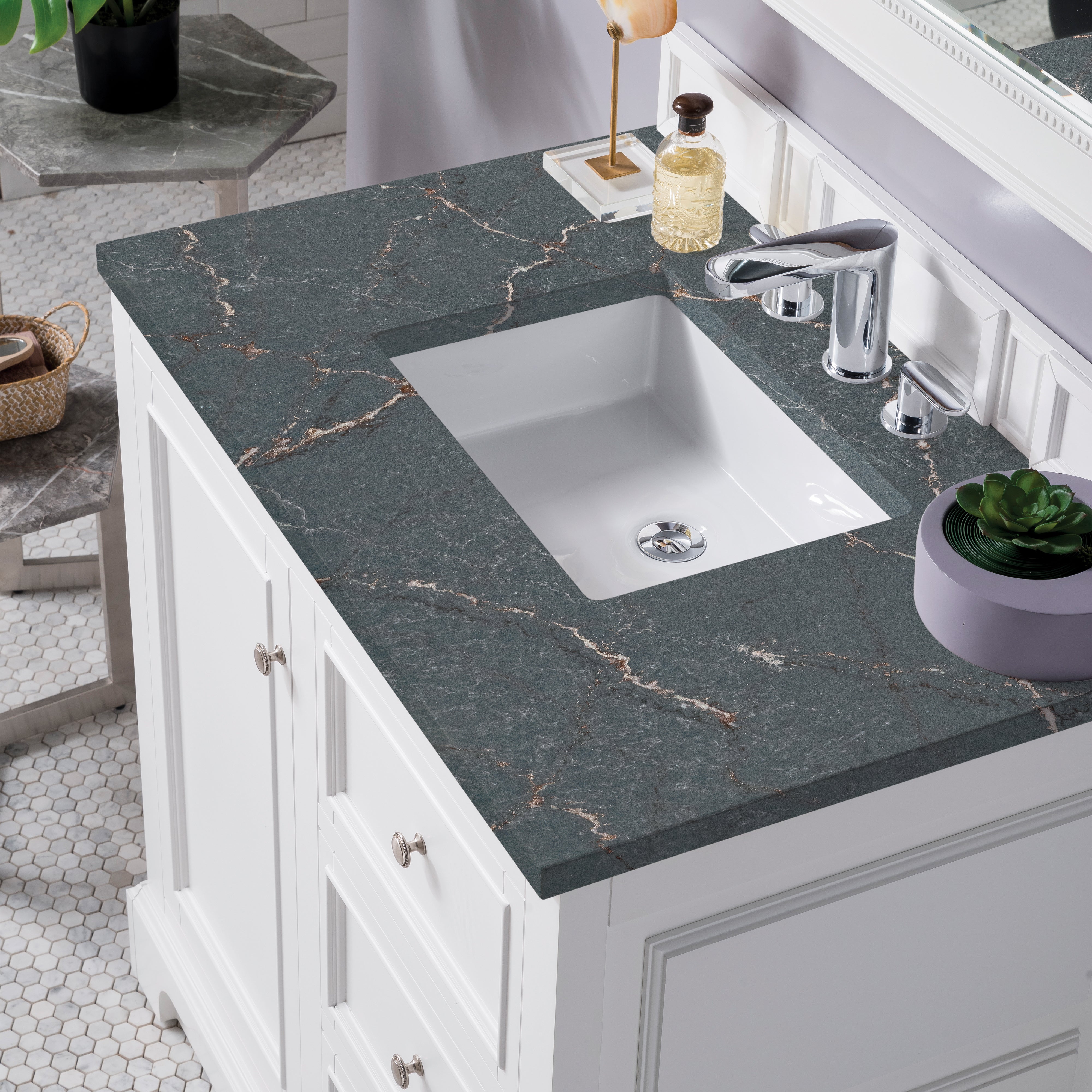 James Martin De Soto 36" Single Vanity in Bright White with 3cm Countertop