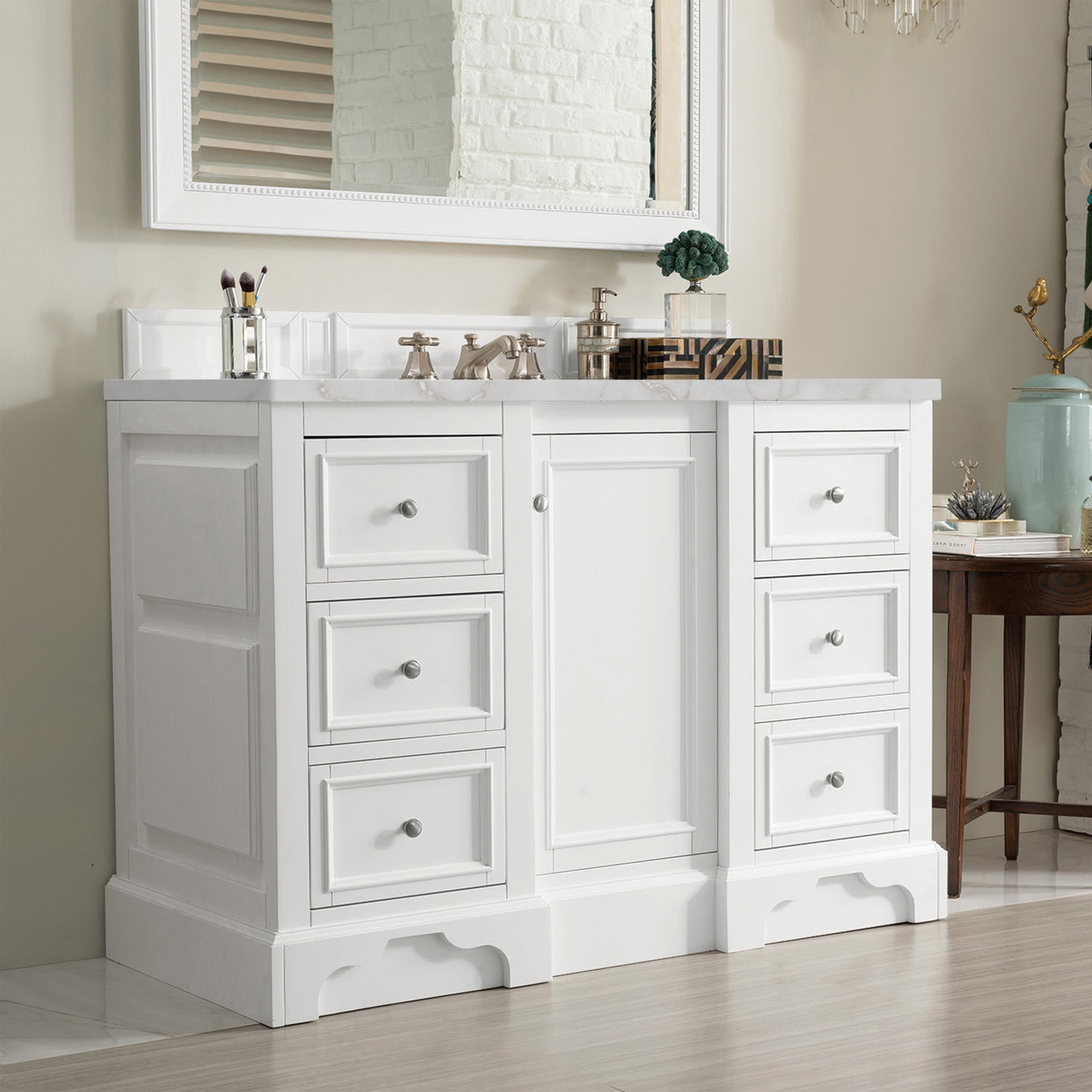 James Martin De Soto 48" Single Vanity in Bright White with 3cm Countertop