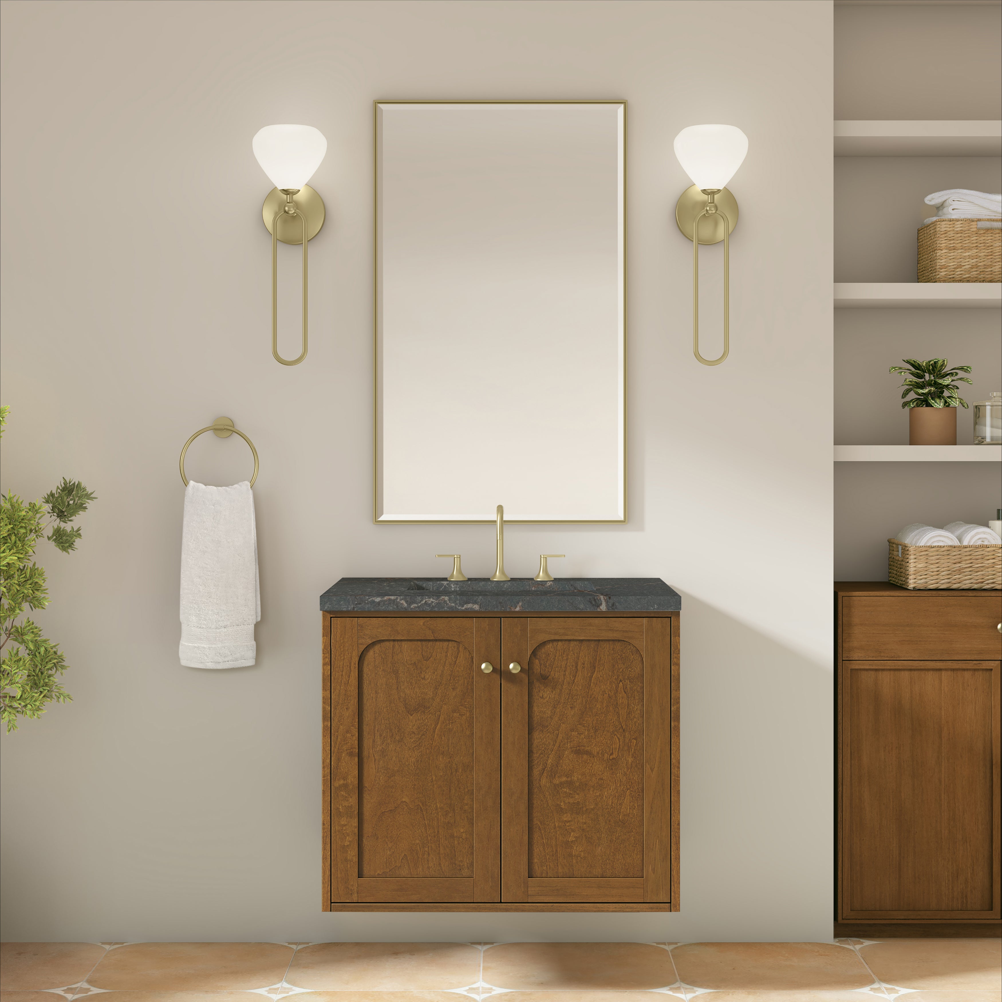 James Martin Laurent 30" Single Vanity in Honey Oak with 3cm Countertop