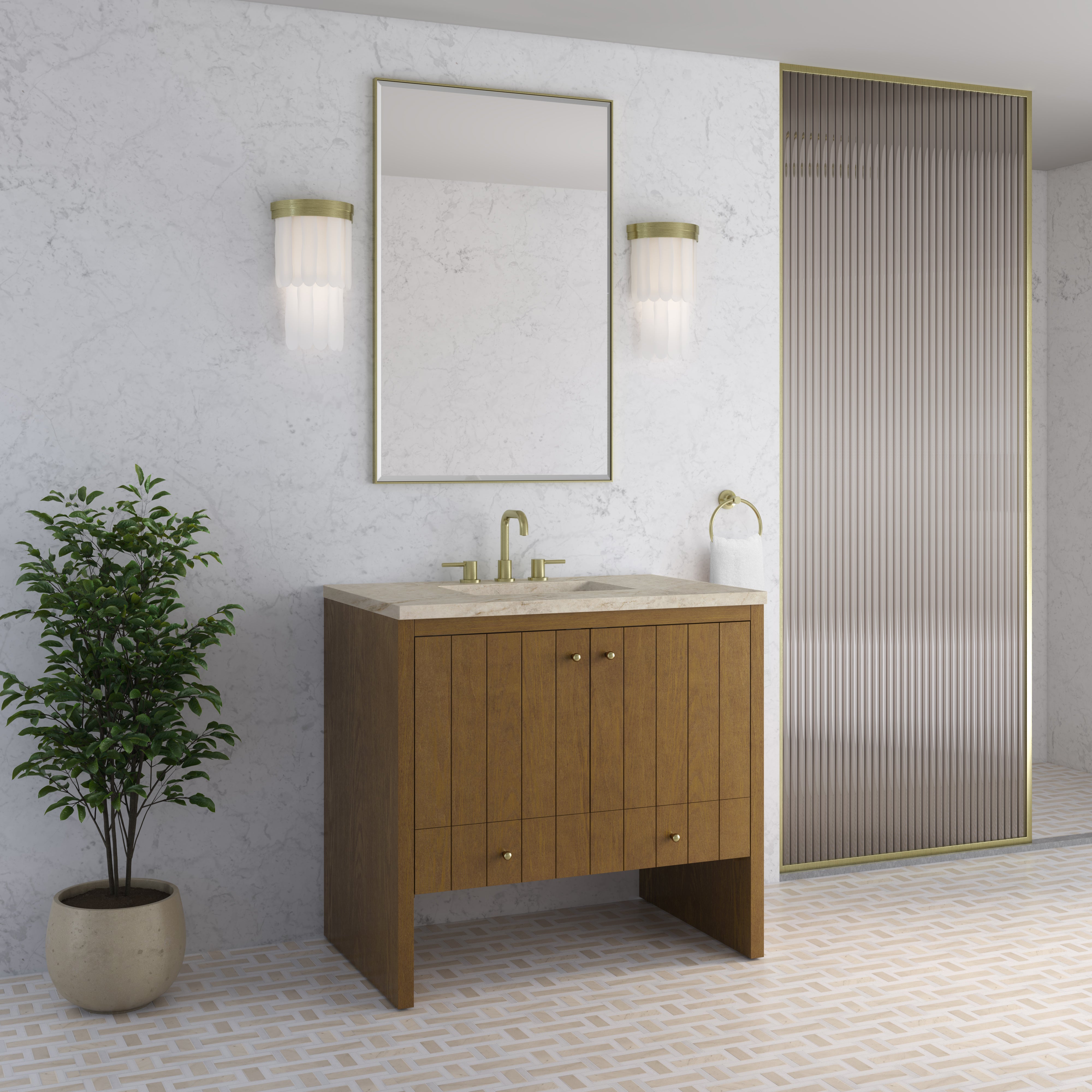 James Martin Hudson 36" Single Vanity in Honey Oak with 3cm Countertop