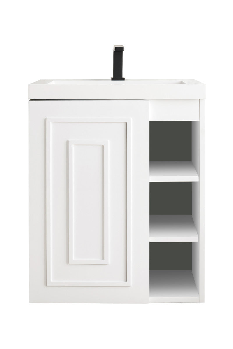 Alicante 24" Single Vanity with White Glossy Composite Stone Top