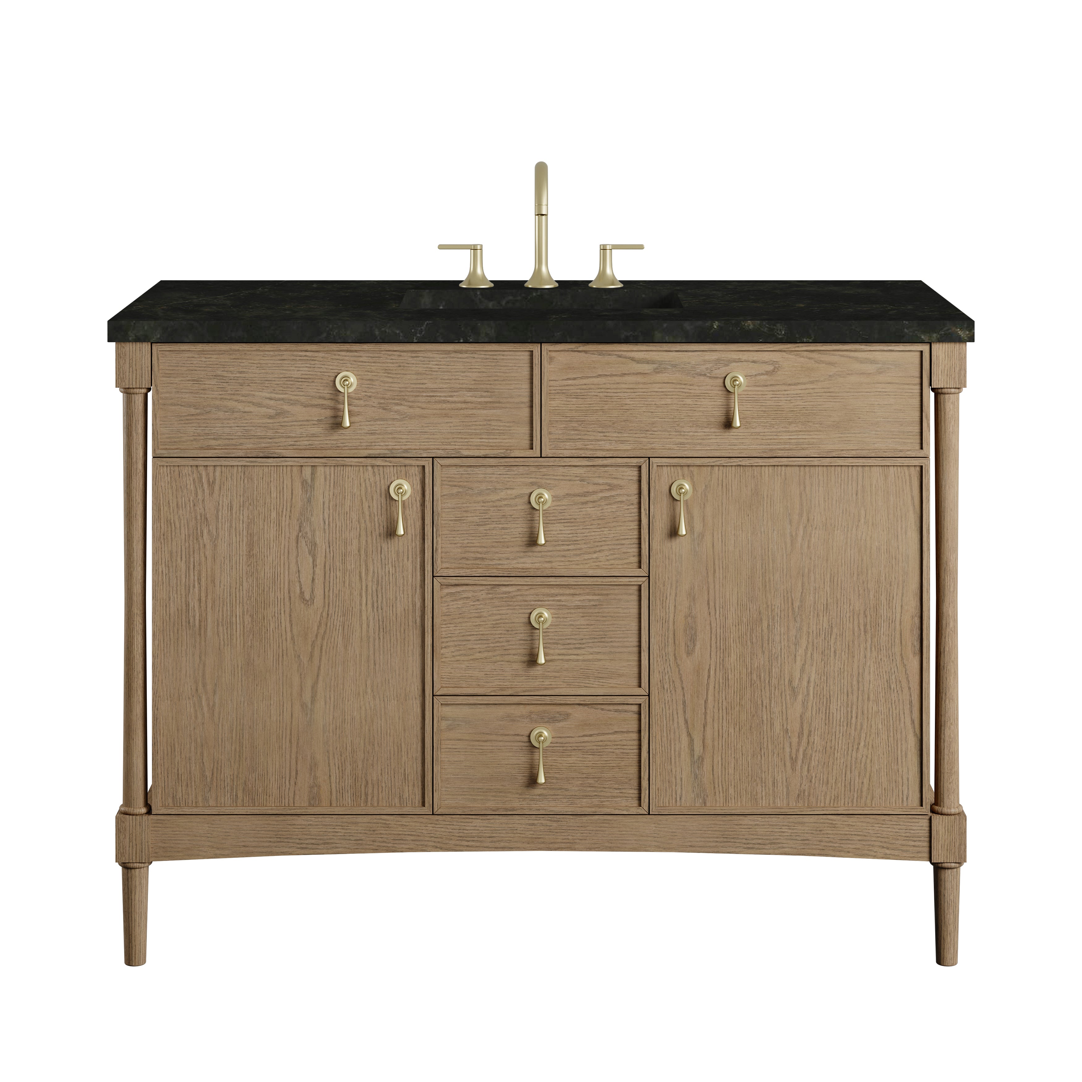 James Martin Kinnsden 48" Single Vanity in Weathered Oak with 3cm Countertop