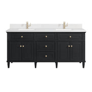 James Martin Lorelai 72" Double Vanity in Black Onyx with 3cm Countertop