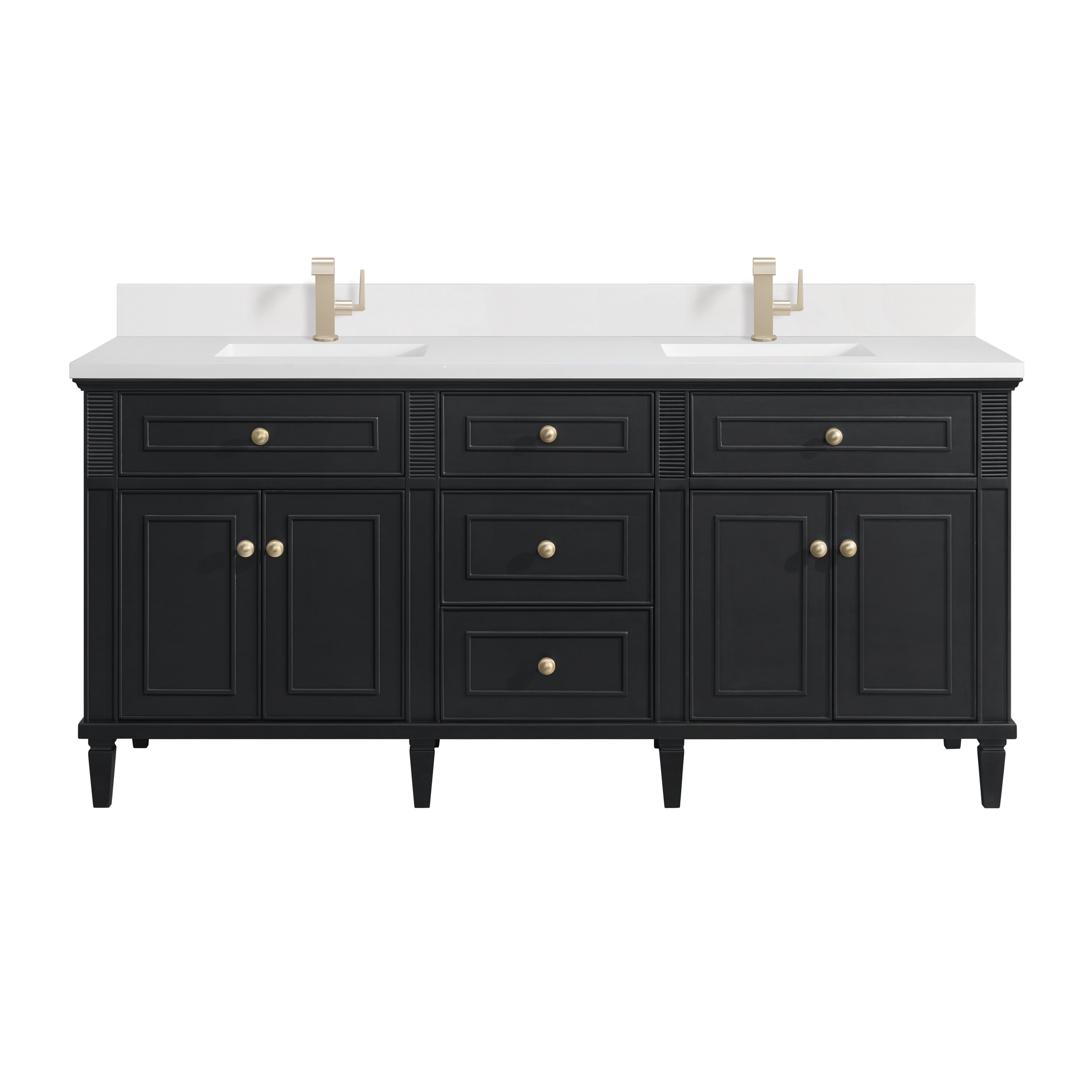 James Martin Lorelai 72" Double Vanity in Black Onyx with 3cm Countertop