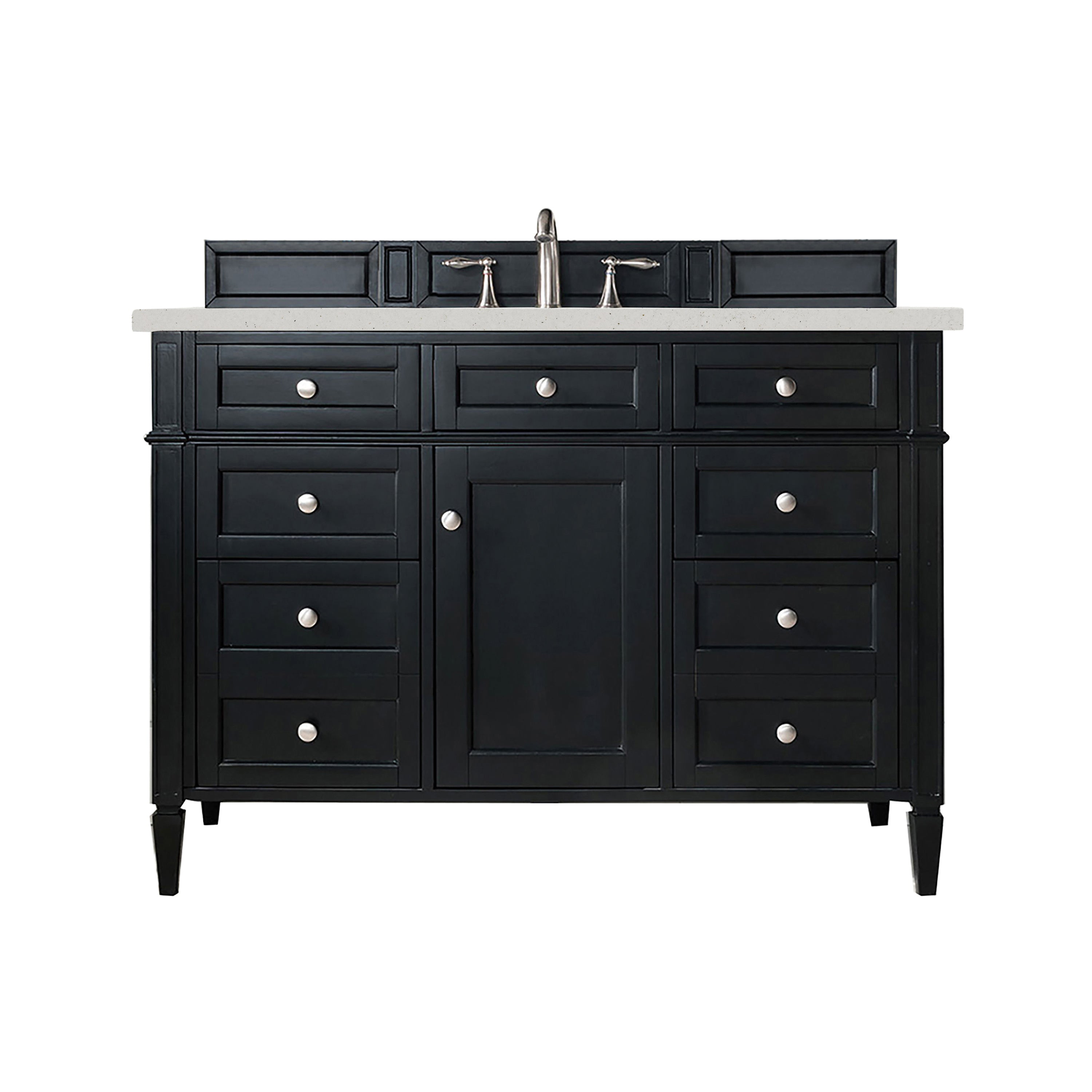 James Martin Brittany 48" Single Vanity in Black Onyx with 3cm Countertop