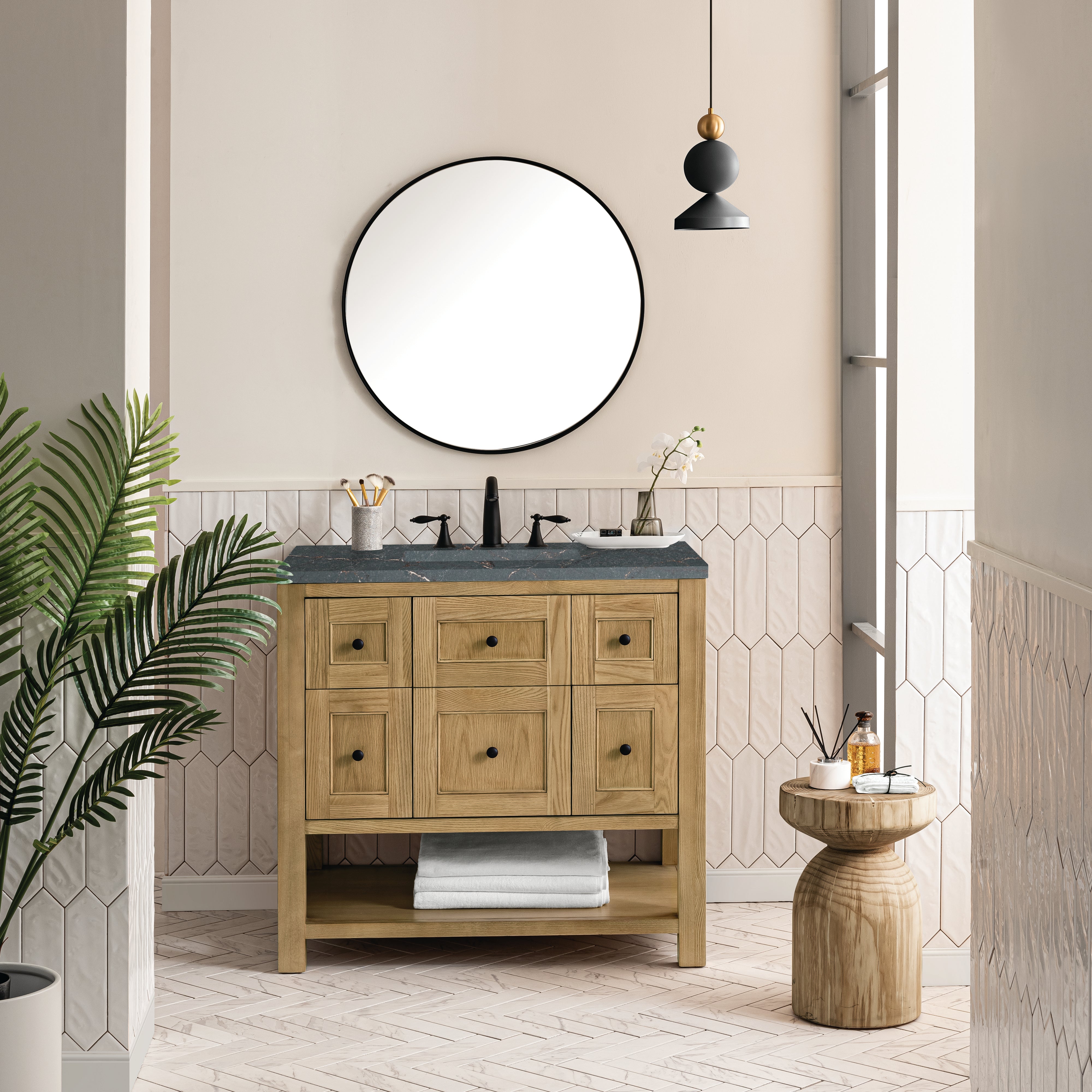 James Martin Breckenridge 36" Single Vanity in Light Natural Oak with 3cm Countertop